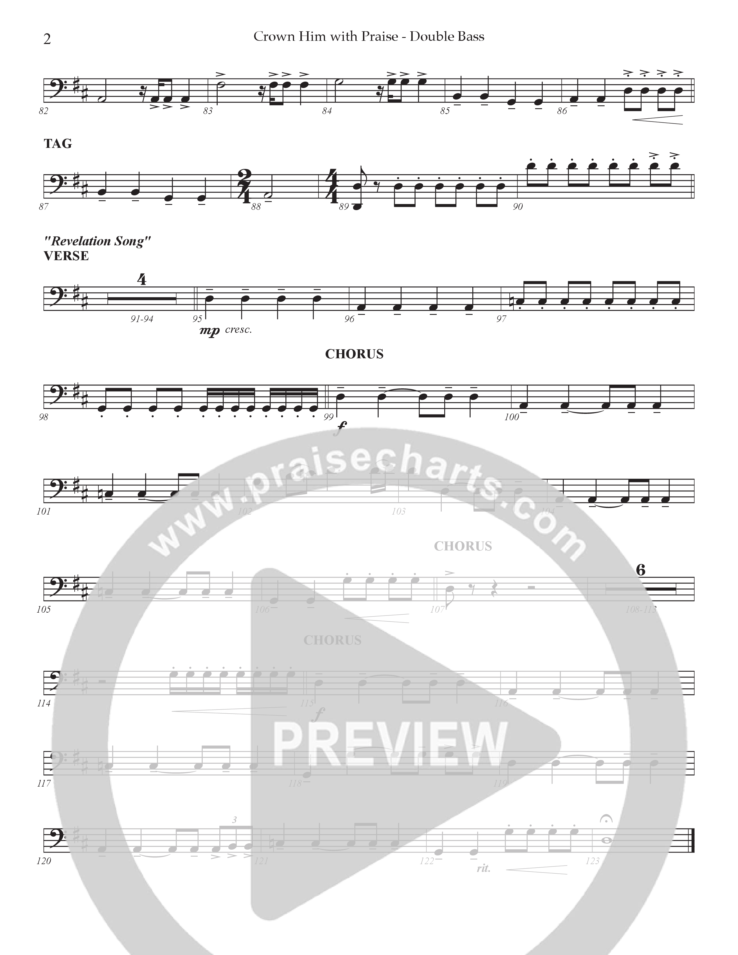 Crown Him With Praise (Choral Anthem SATB) Double Bass (Prestonwood Choir / Prestonwood Worship / Arr. Jonathan Walker / Orch. Johann Acuna)