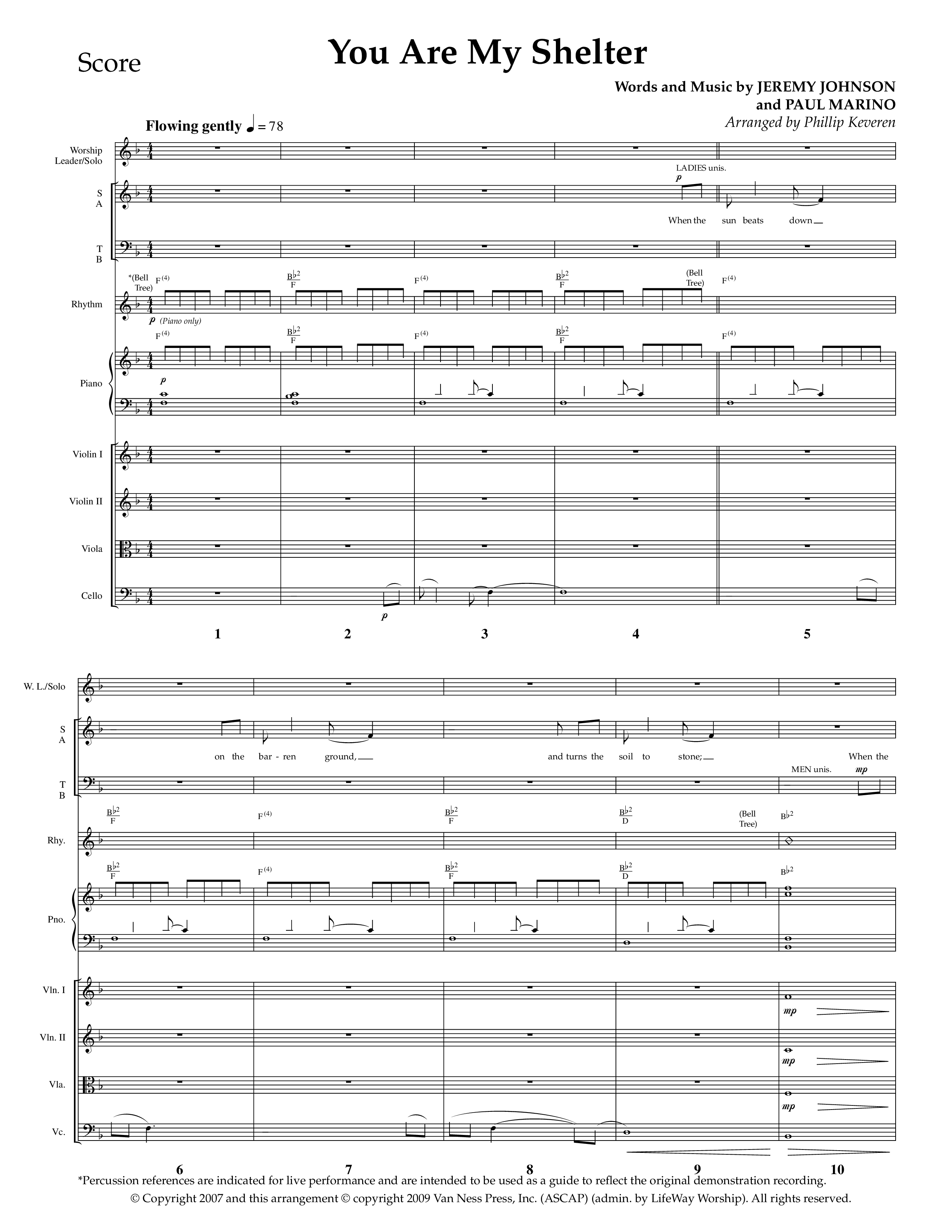 You Are My Shelter (Choral Anthem SATB) Orchestration (Lifeway Choral / Arr. Phillip Keveren)