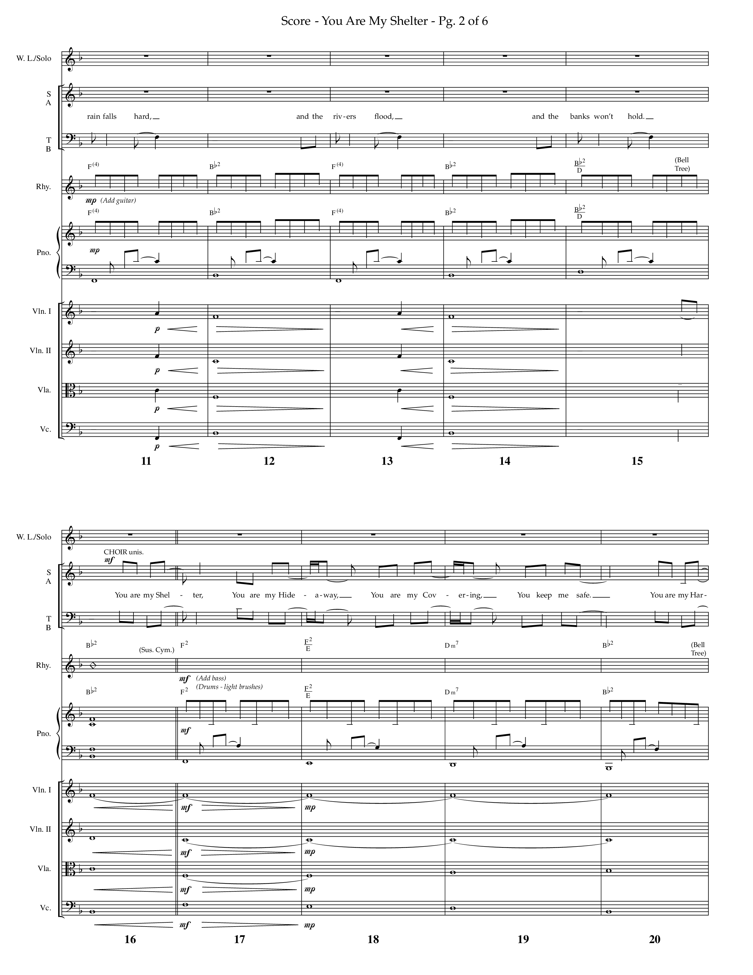 You Are My Shelter (Choral Anthem SATB) Orchestration (Lifeway Choral / Arr. Phillip Keveren)