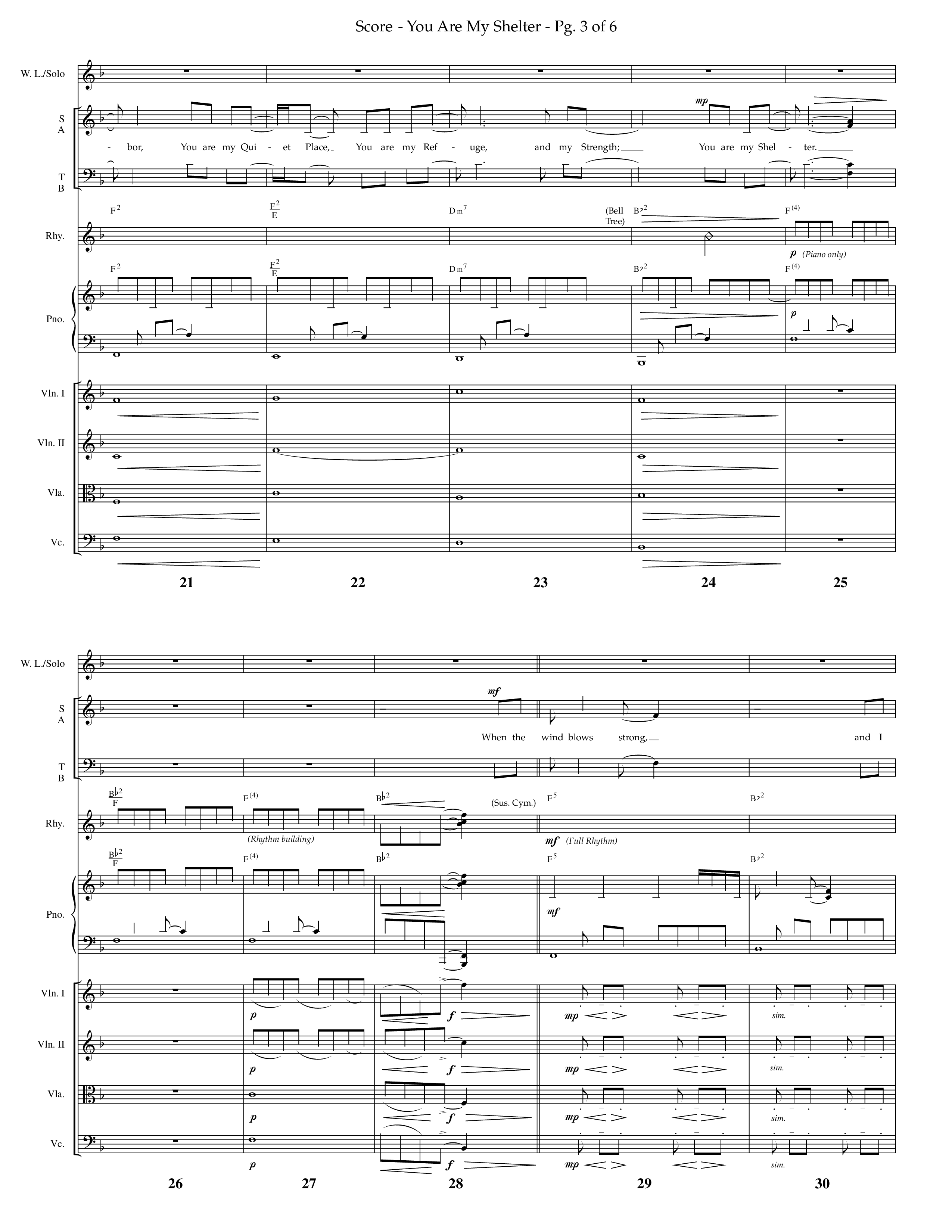 You Are My Shelter (Choral Anthem SATB) Orchestration (Lifeway Choral / Arr. Phillip Keveren)