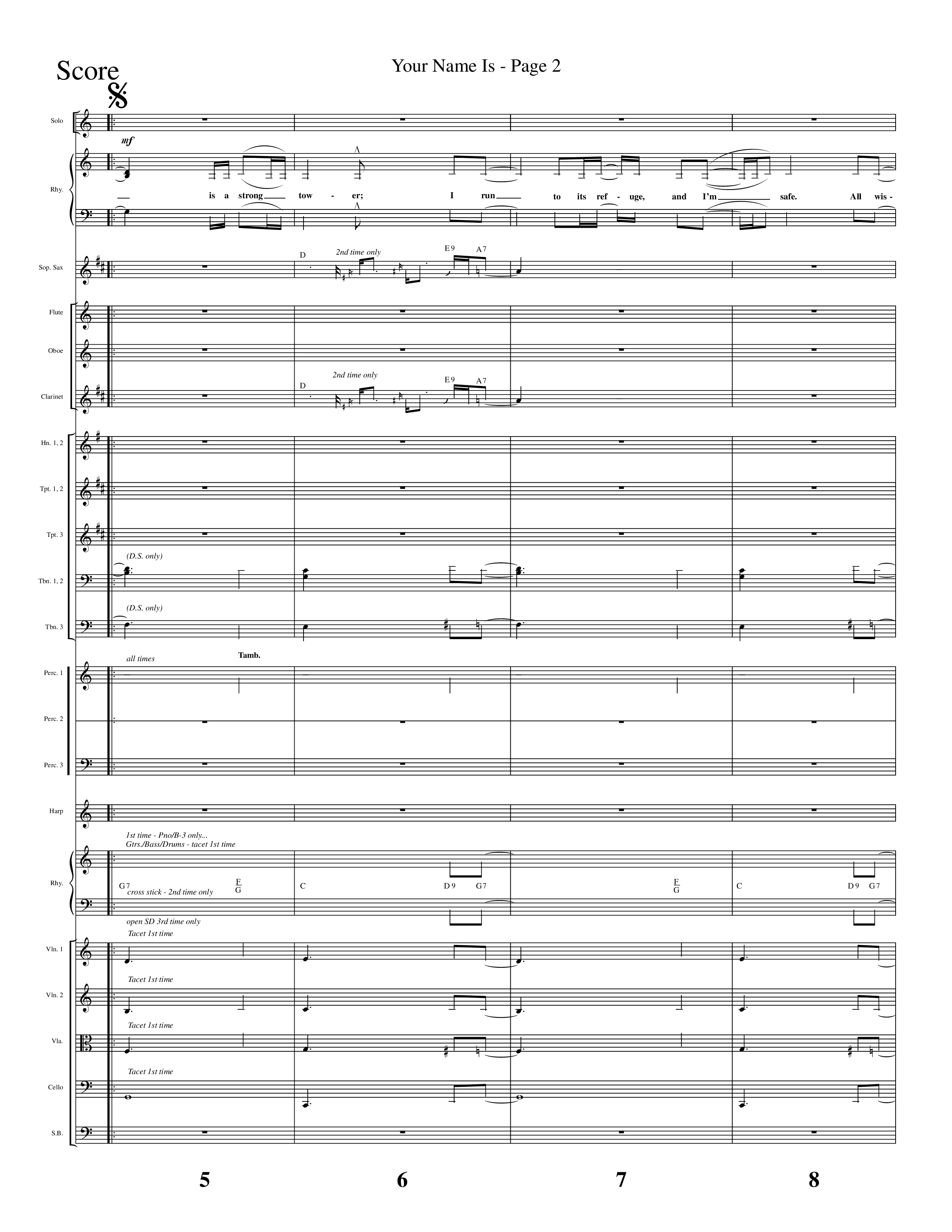 Your Name Is (Choral Anthem SATB) Orchestration (Lifeway Choral / Arr. Dave Williamson)