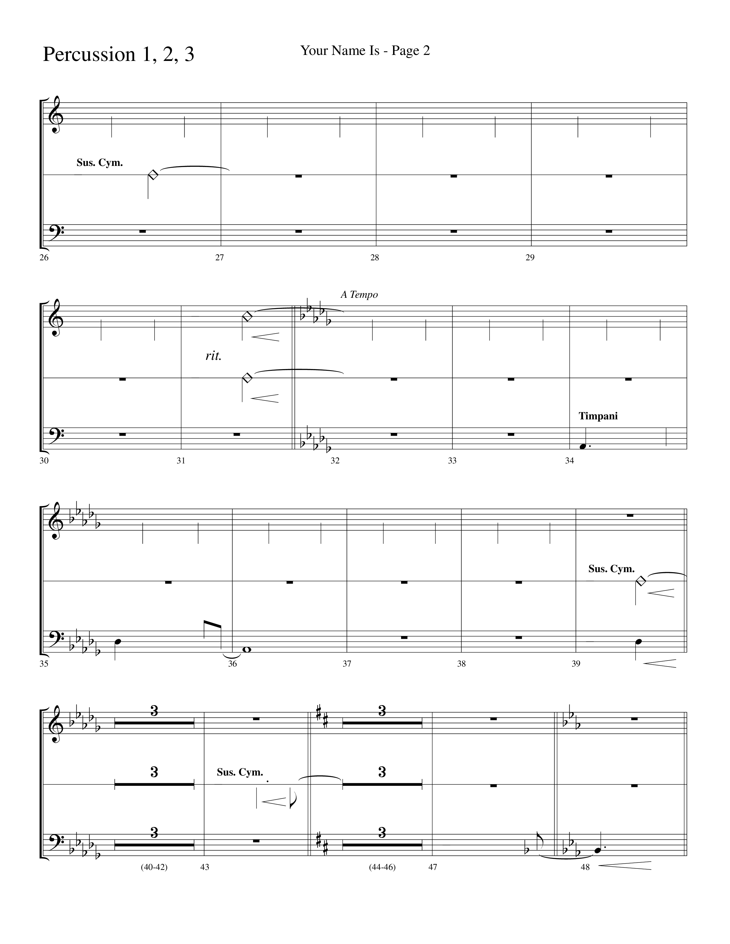 Your Name Is (Choral Anthem SATB) Percussion 1/2 (Lifeway Choral / Arr. Dave Williamson)