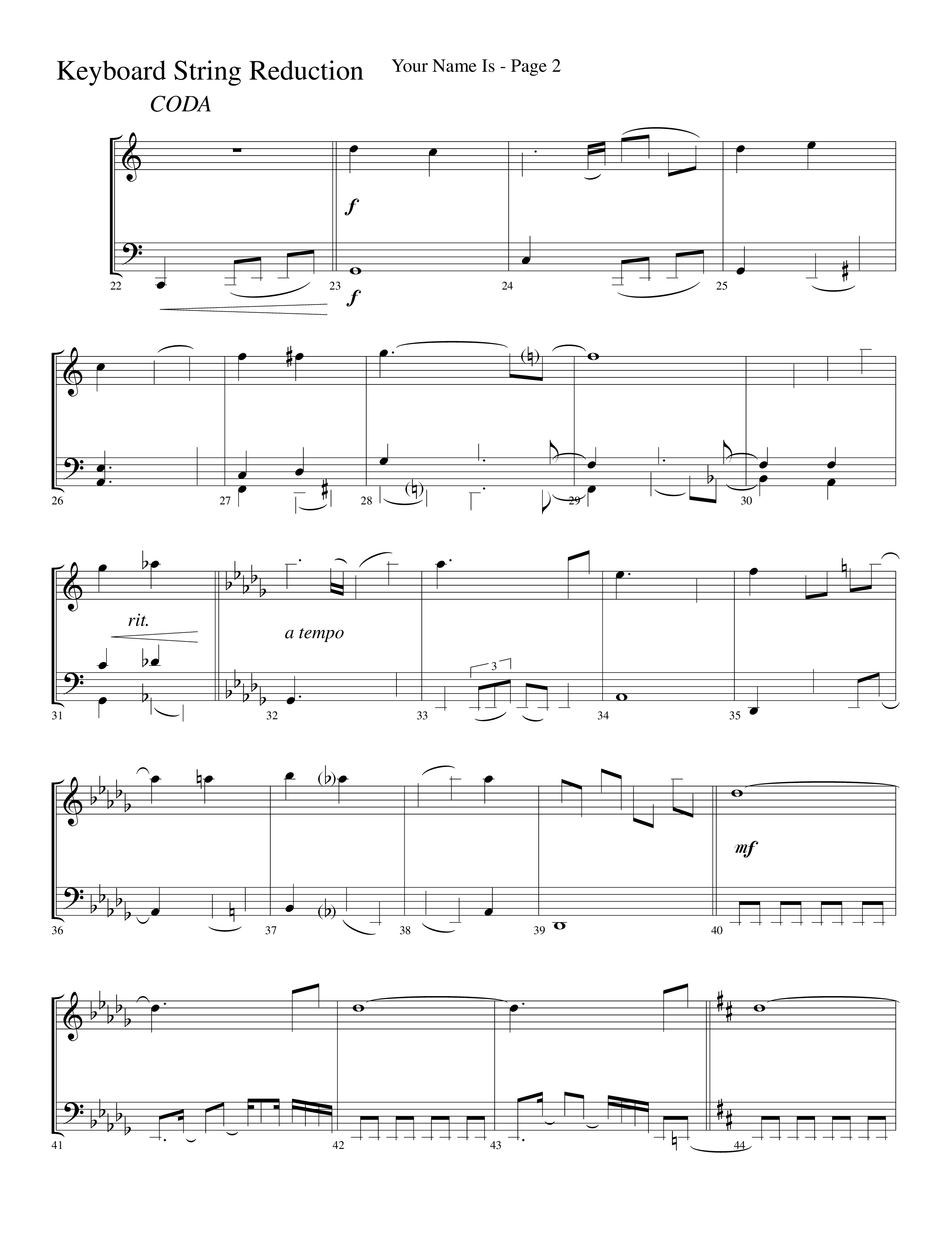 Your Name Is (Choral Anthem SATB) String Reduction (Lifeway Choral / Arr. Dave Williamson)