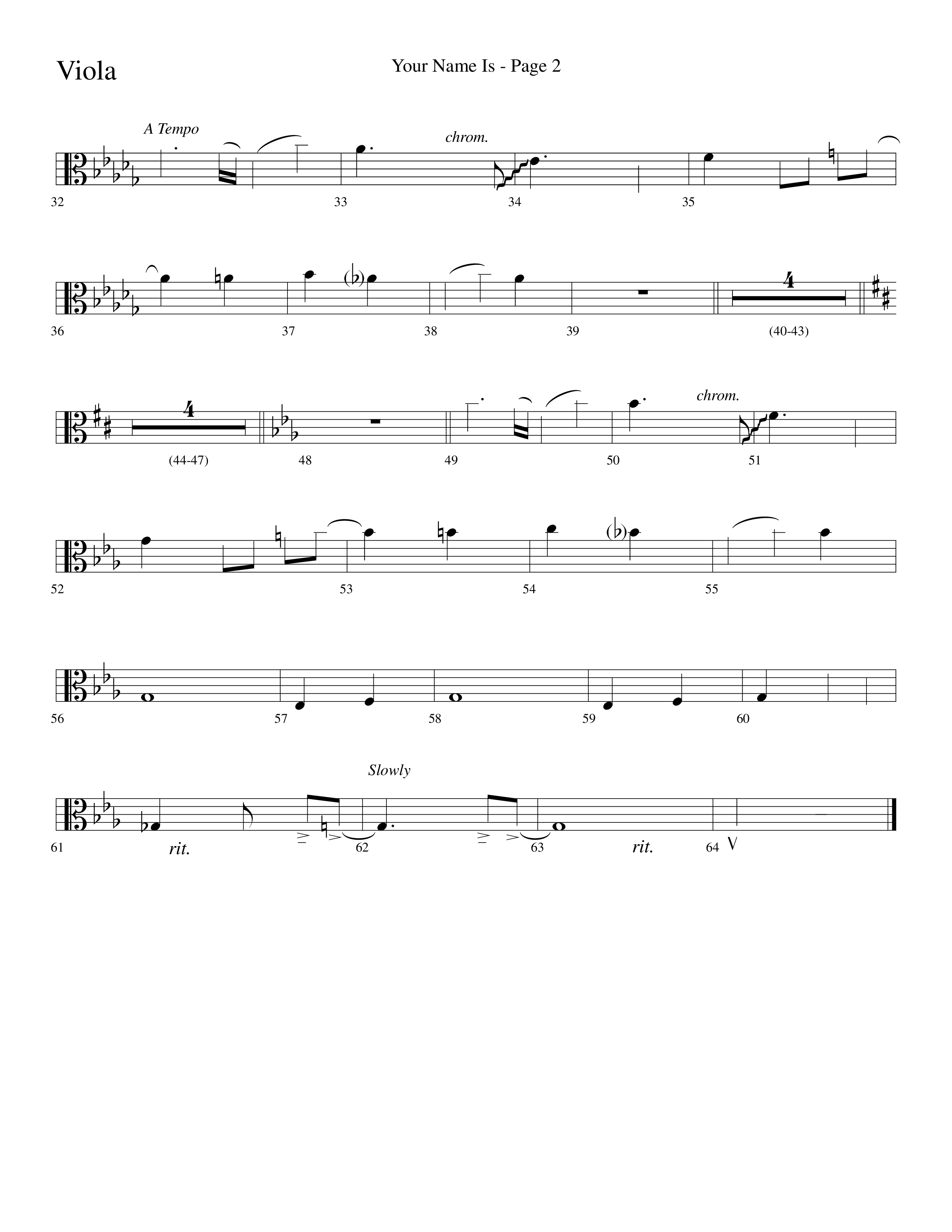 Your Name Is (Choral Anthem SATB) Viola (Lifeway Choral / Arr. Dave Williamson)