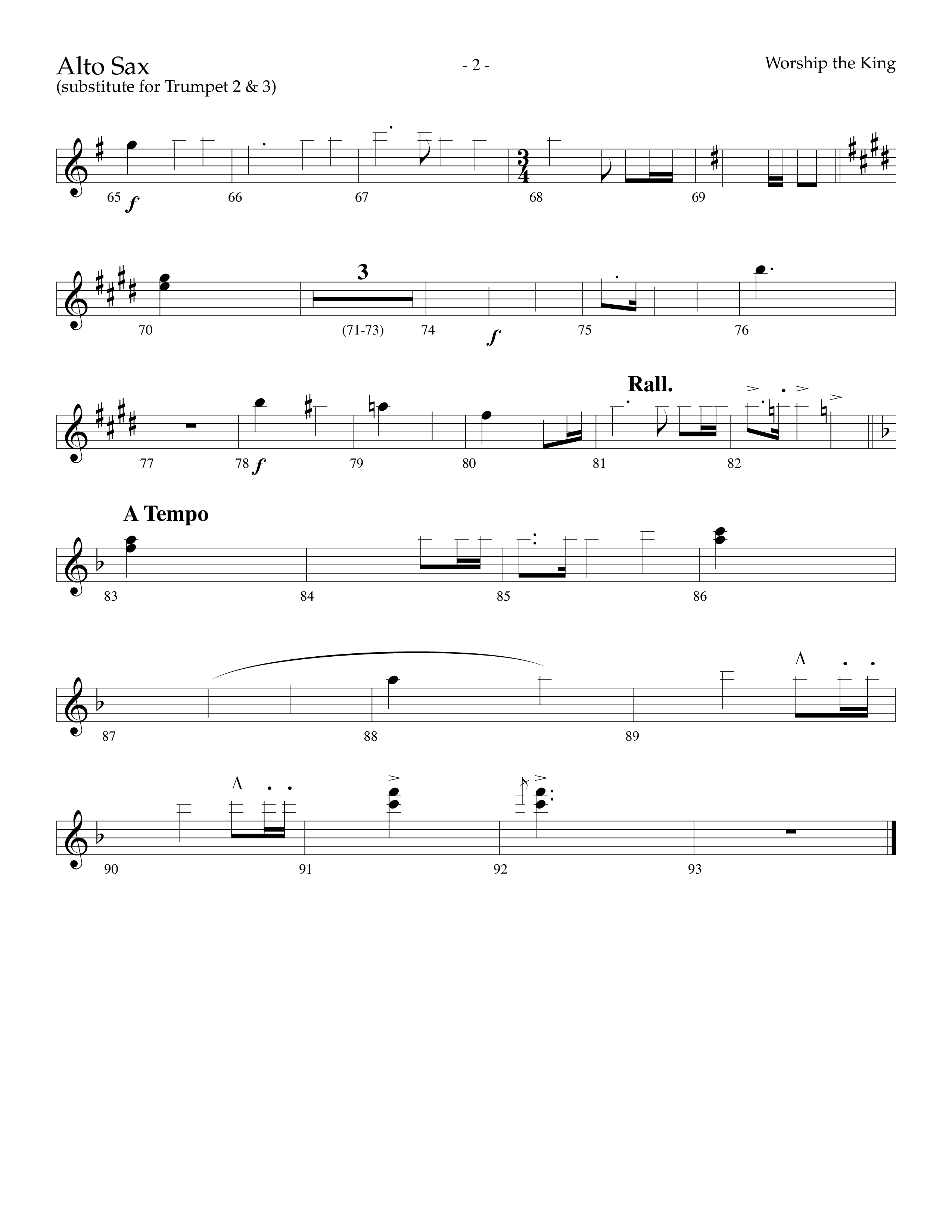 Worship The King (Choral Anthem SATB) Alto Sax (Lifeway Choral / Arr. Marty Parks)