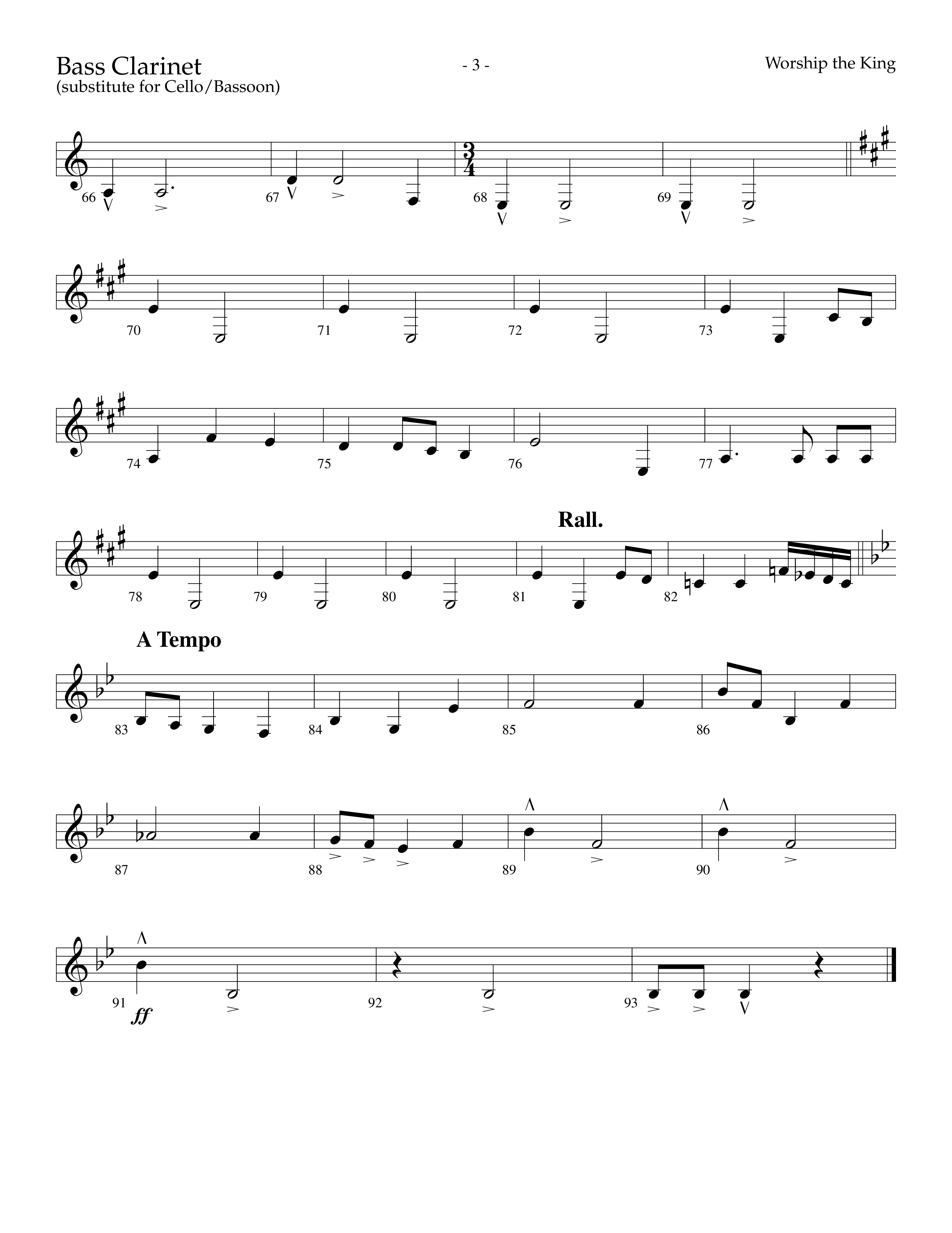 Worship The King (Choral Anthem SATB) Bass Clarinet (Lifeway Choral / Arr. Marty Parks)