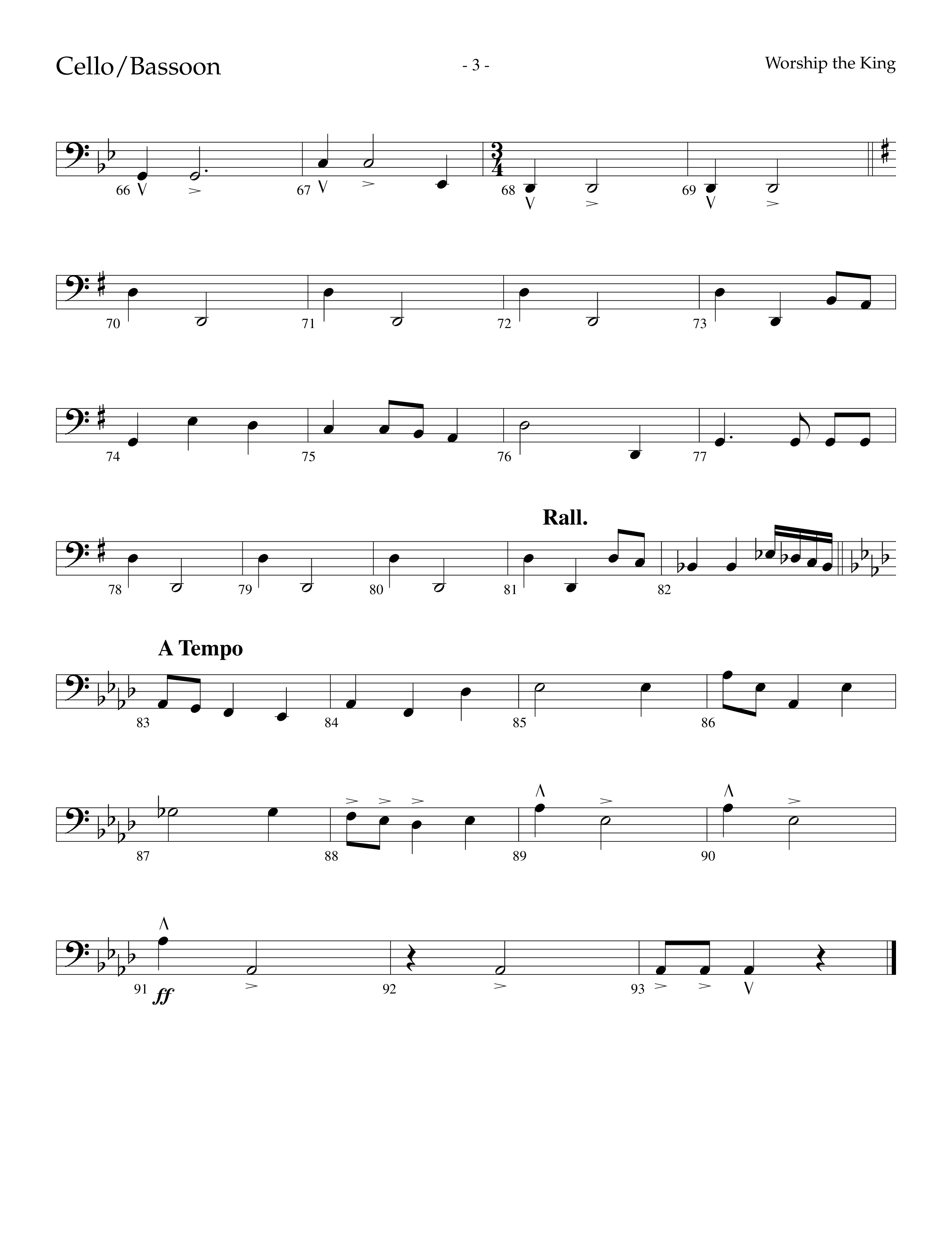 Worship The King (Choral Anthem SATB) Cello (Lifeway Choral / Arr. Marty Parks)