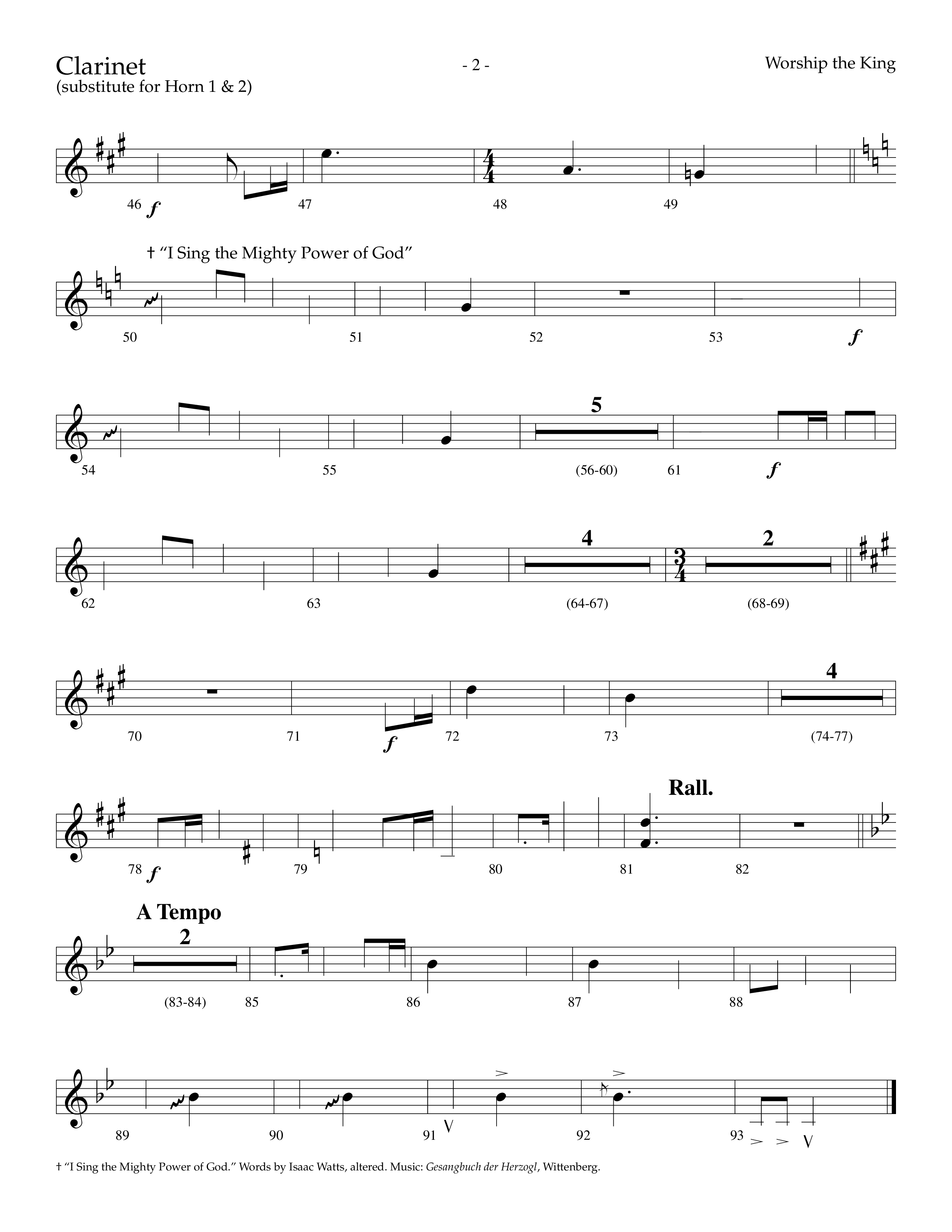 Worship The King (Choral Anthem SATB) Clarinet (Lifeway Choral / Arr. Marty Parks)