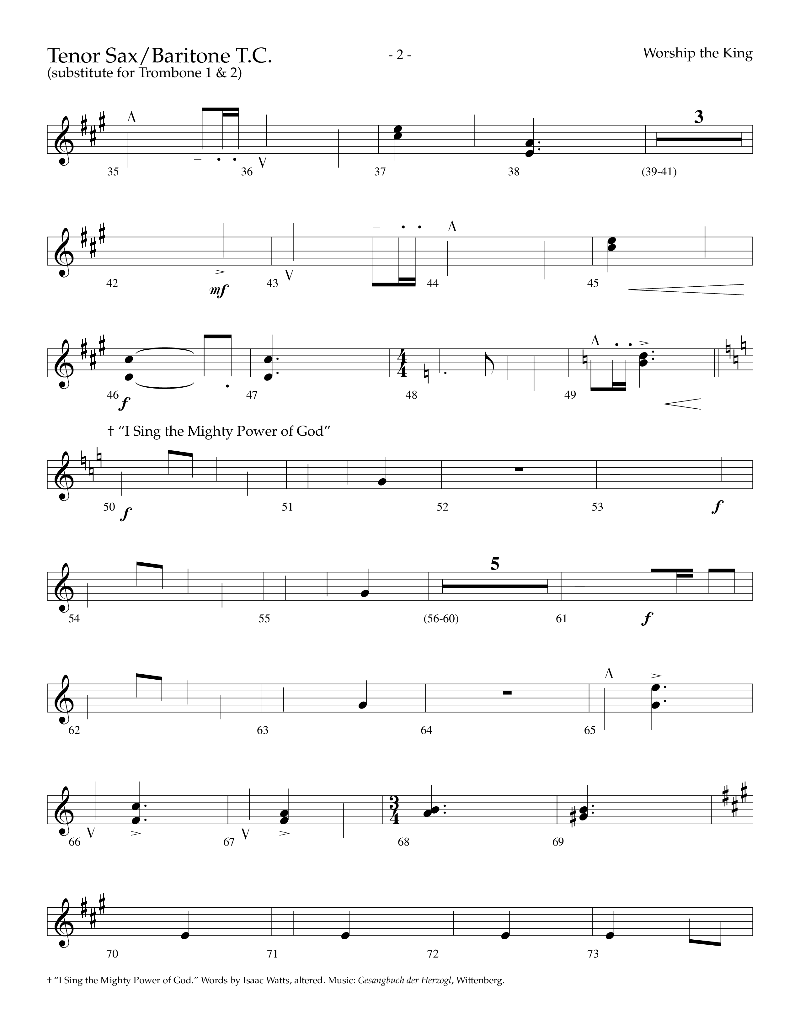 Worship The King (Choral Anthem SATB) Tenor Sax/Baritone T.C. (Lifeway Choral / Arr. Marty Parks)