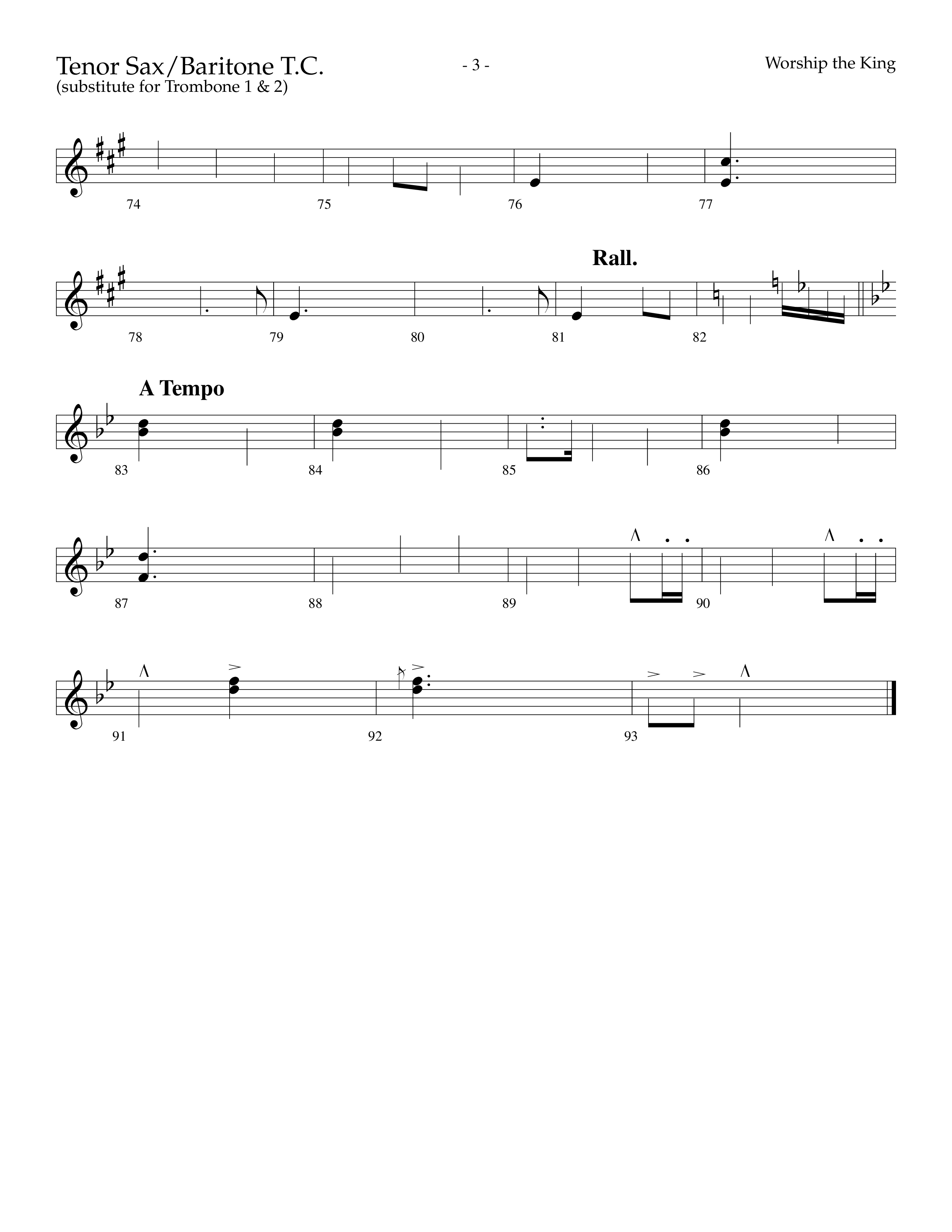 Worship The King (Choral Anthem SATB) Tenor Sax/Baritone T.C. (Lifeway Choral / Arr. Marty Parks)