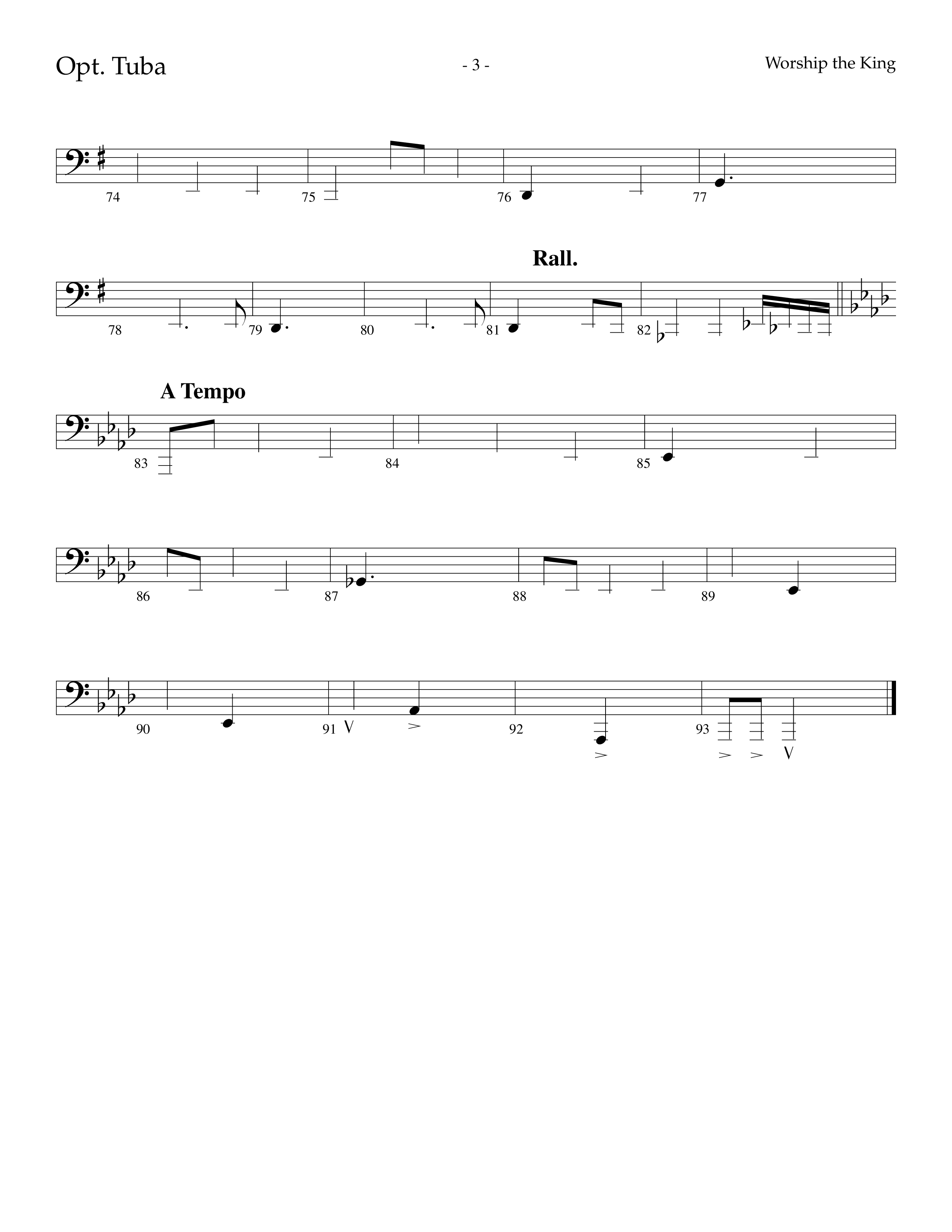 Worship The King (Choral Anthem SATB) Tuba (Lifeway Choral / Arr. Marty Parks)