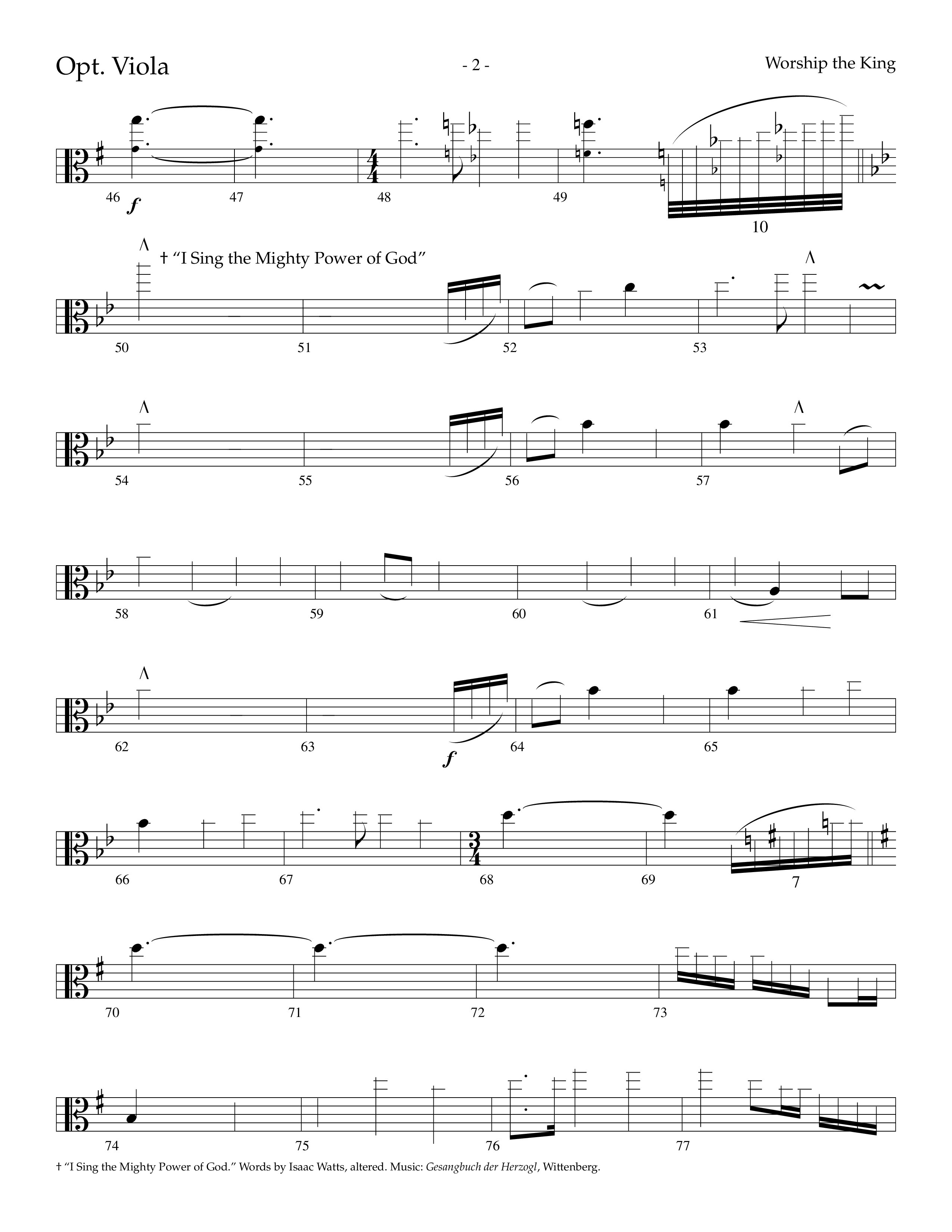 Worship The King (Choral Anthem SATB) Viola (Lifeway Choral / Arr. Marty Parks)