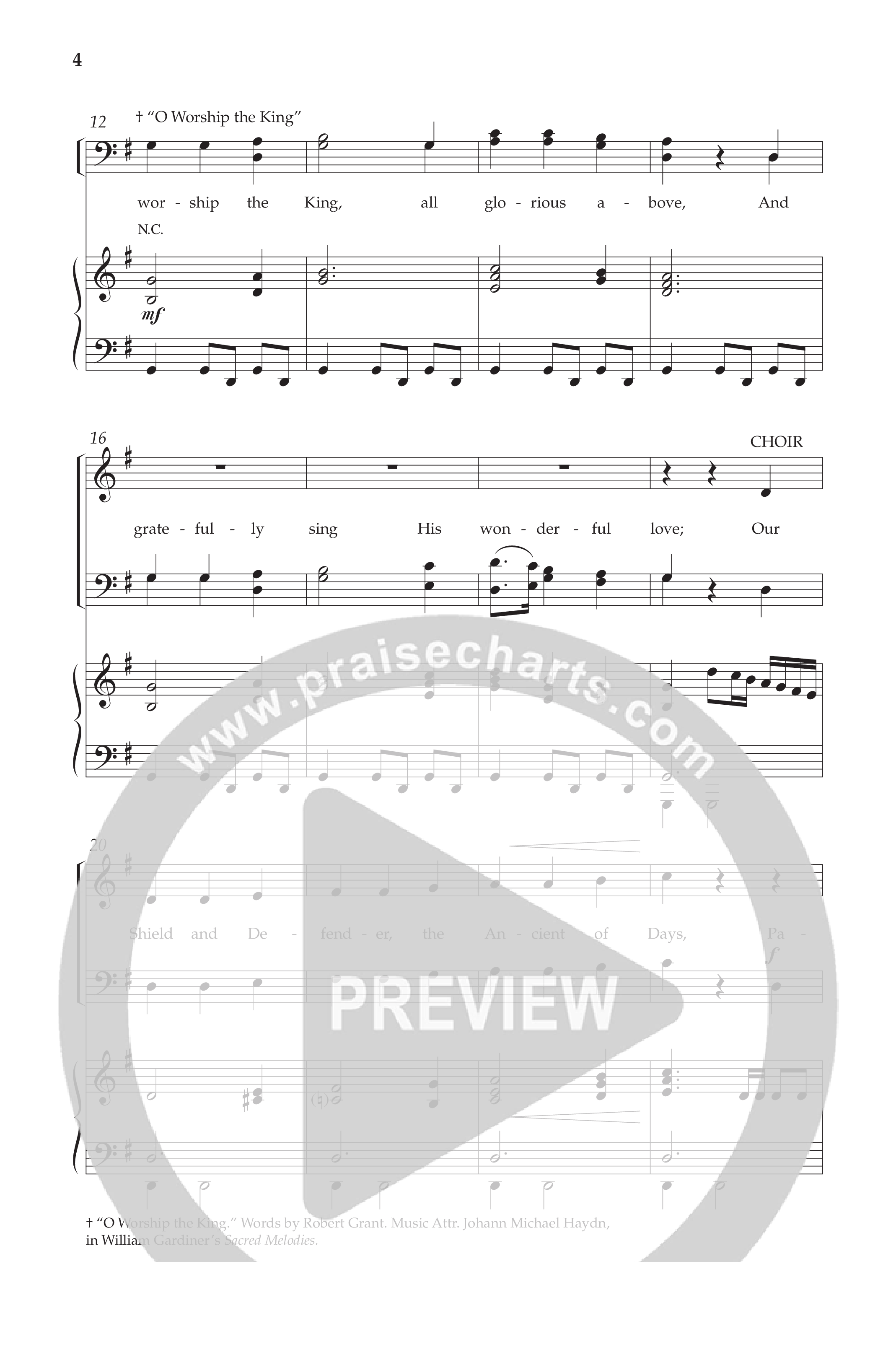 Worship The King (Choral Anthem SATB) Anthem (SATB/Piano) (Lifeway Choral / Arr. Marty Parks)