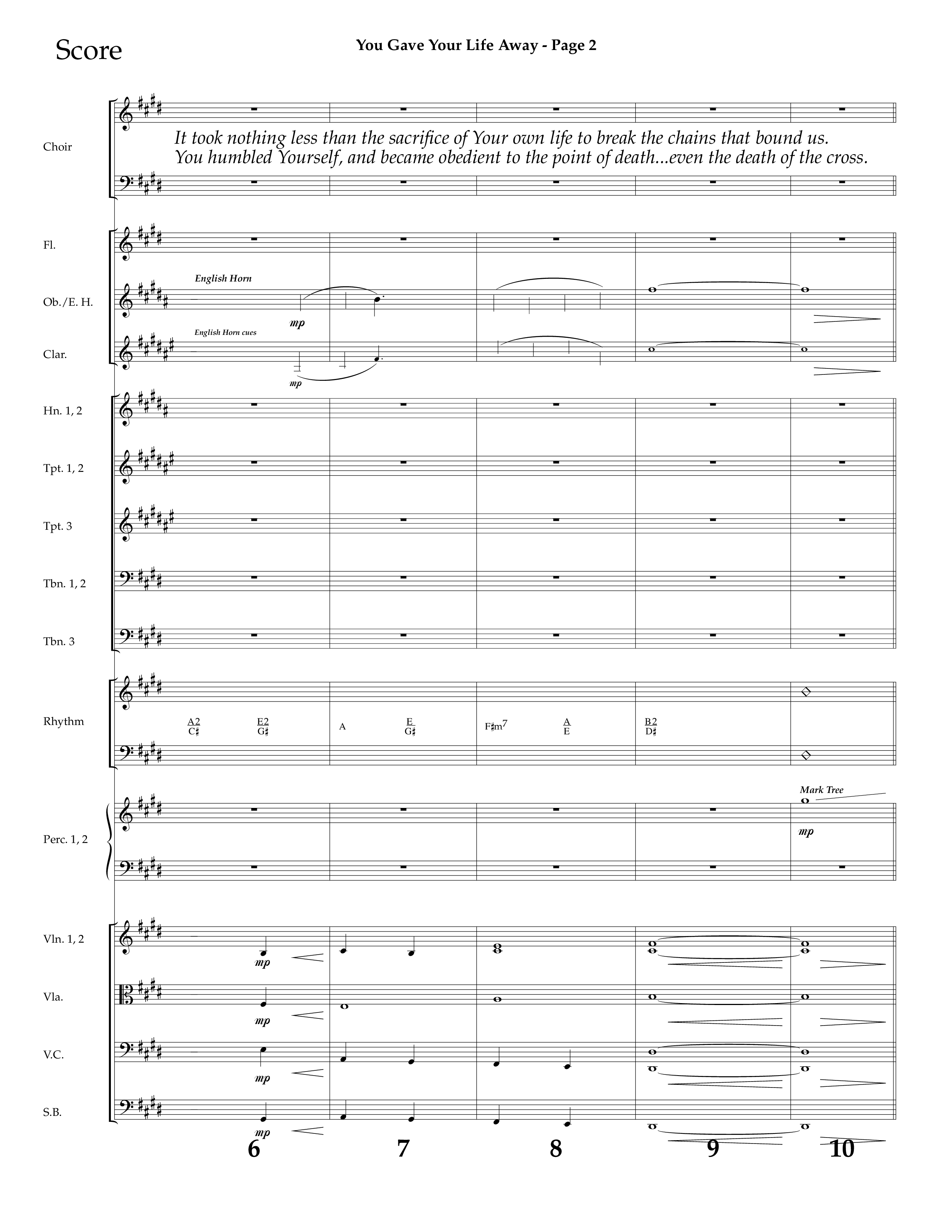 You Gave Your Life Away (Choral Anthem SATB) Conductor's Score (Lifeway Choral / Arr. Dave Williamson)
