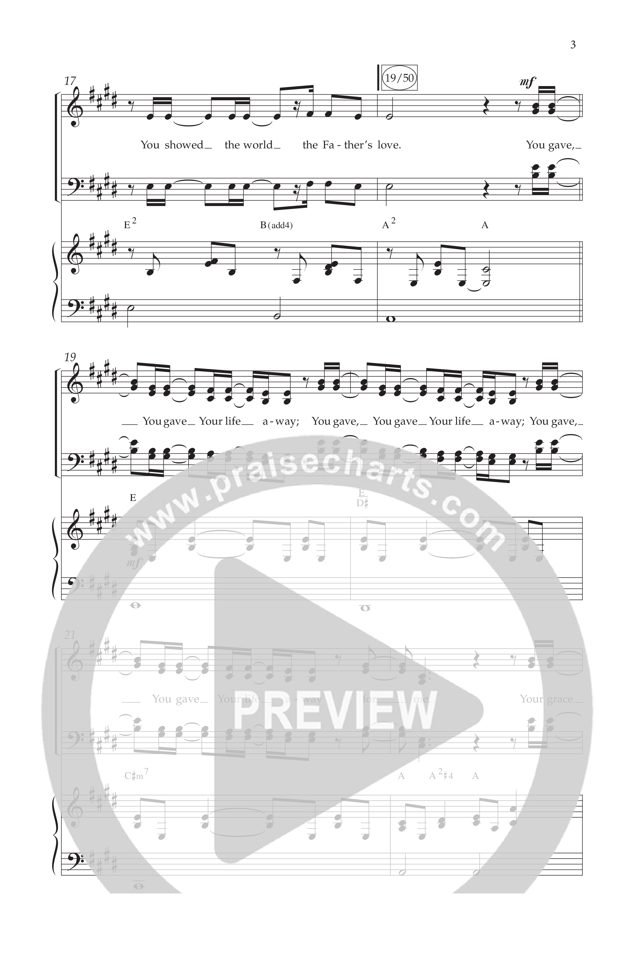 You Gave Your Life Away (Choral Anthem SATB) Anthem (SATB/Piano) (Lifeway Choral / Arr. Dave Williamson)