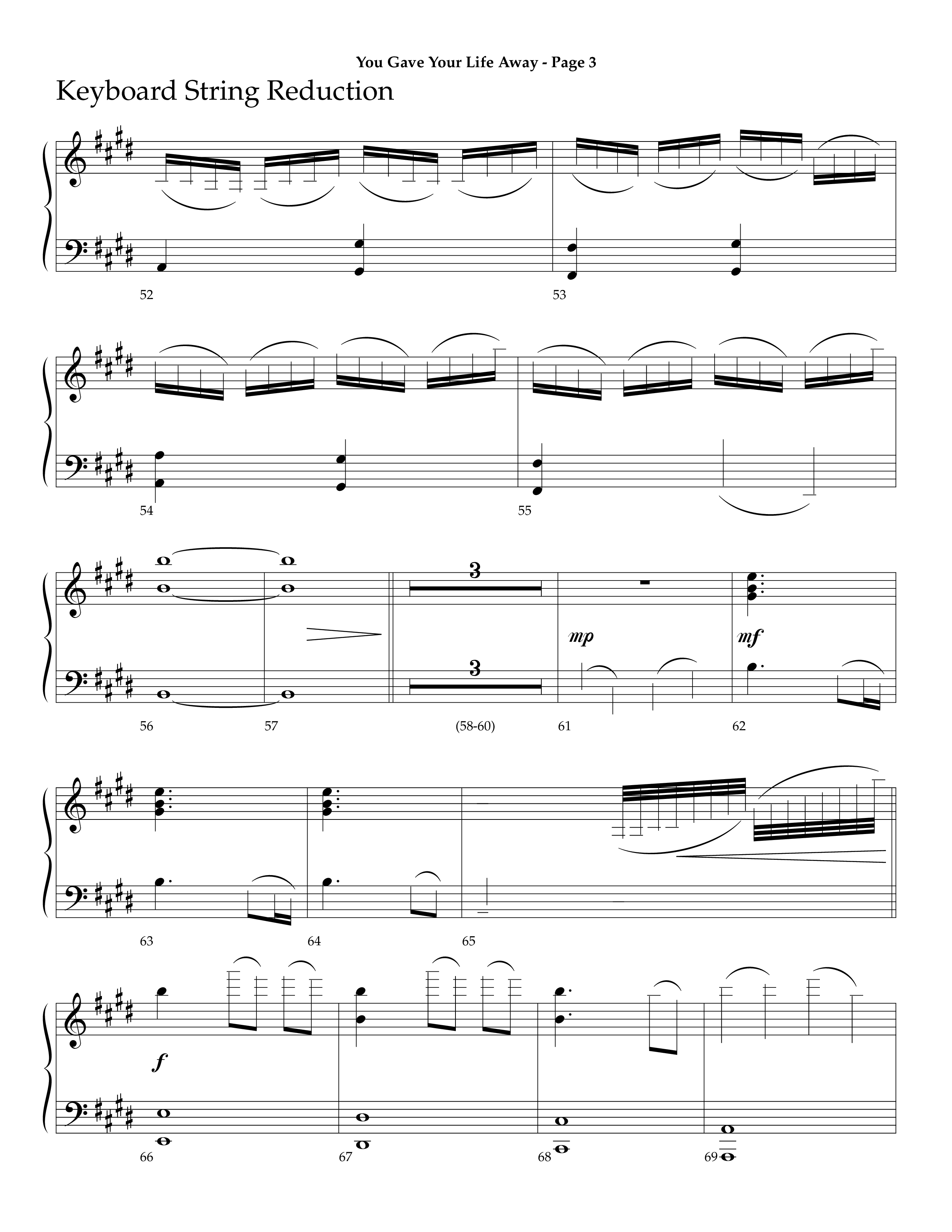 You Gave Your Life Away (Choral Anthem SATB) String Reduction (Lifeway Choral / Arr. Dave Williamson)