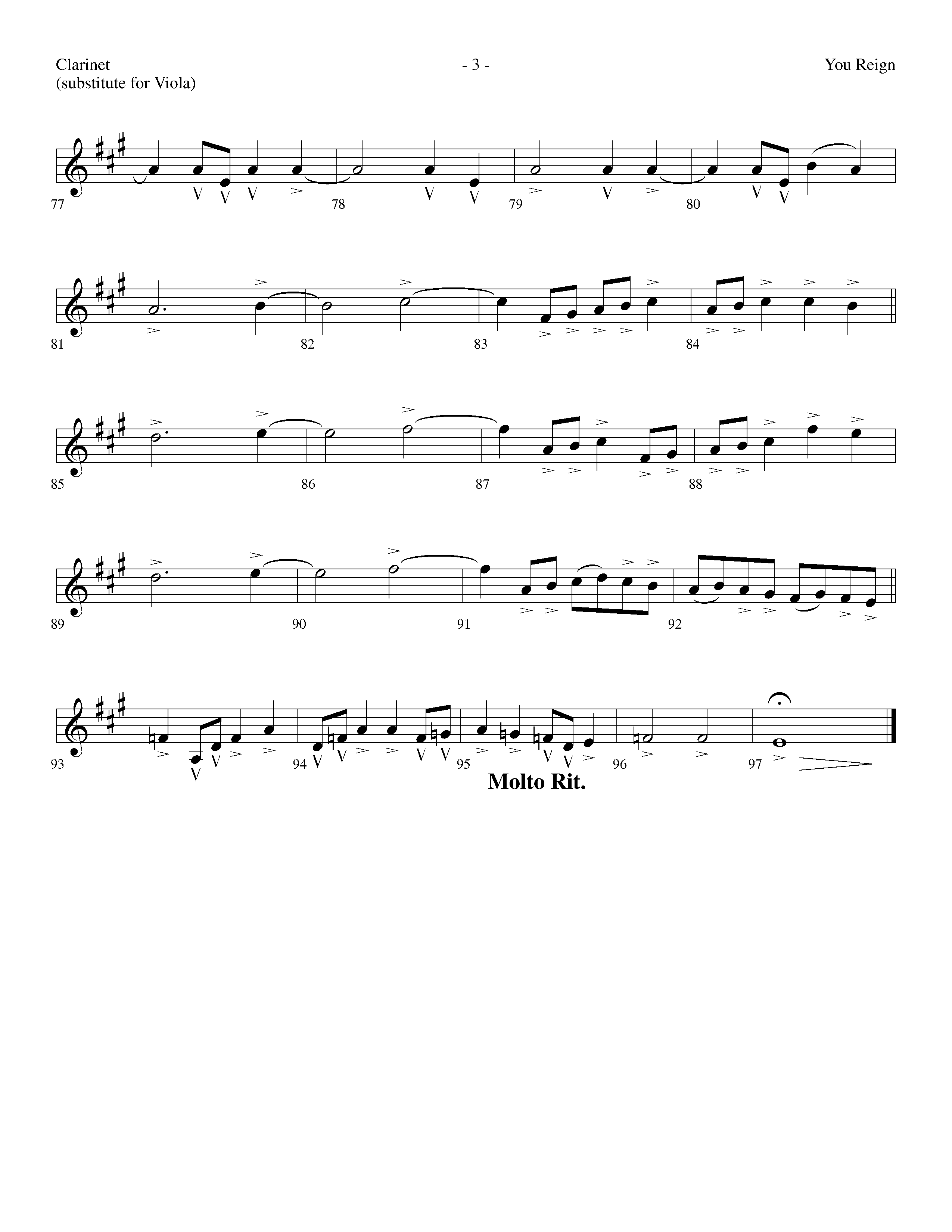 You Reign (Choral Anthem SATB) Clarinet (Lifeway Choral / Arr. Dennis Allen / Orch. Ed Hogan)