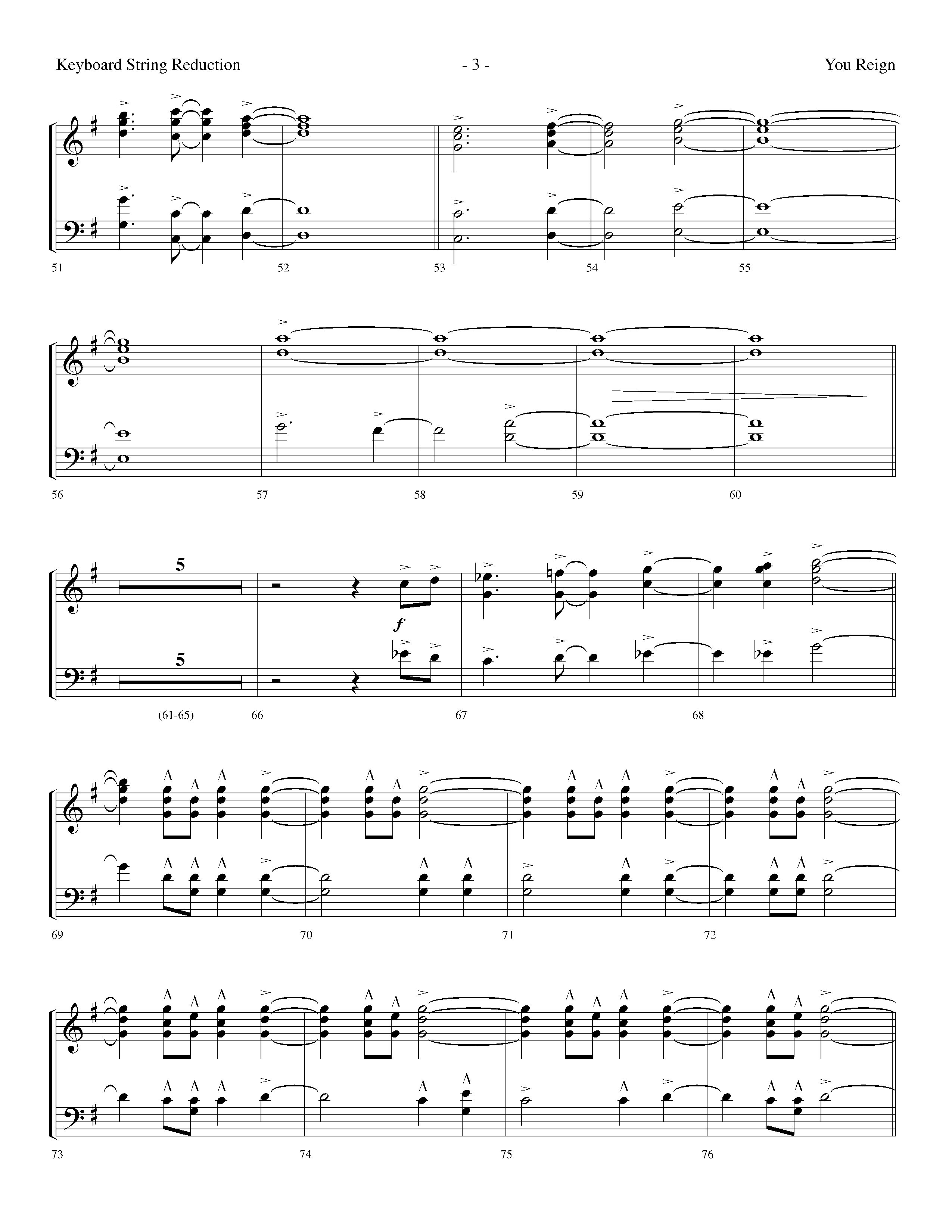 You Reign (Choral Anthem SATB) String Reduction (Lifeway Choral / Arr. Dennis Allen / Orch. Ed Hogan)