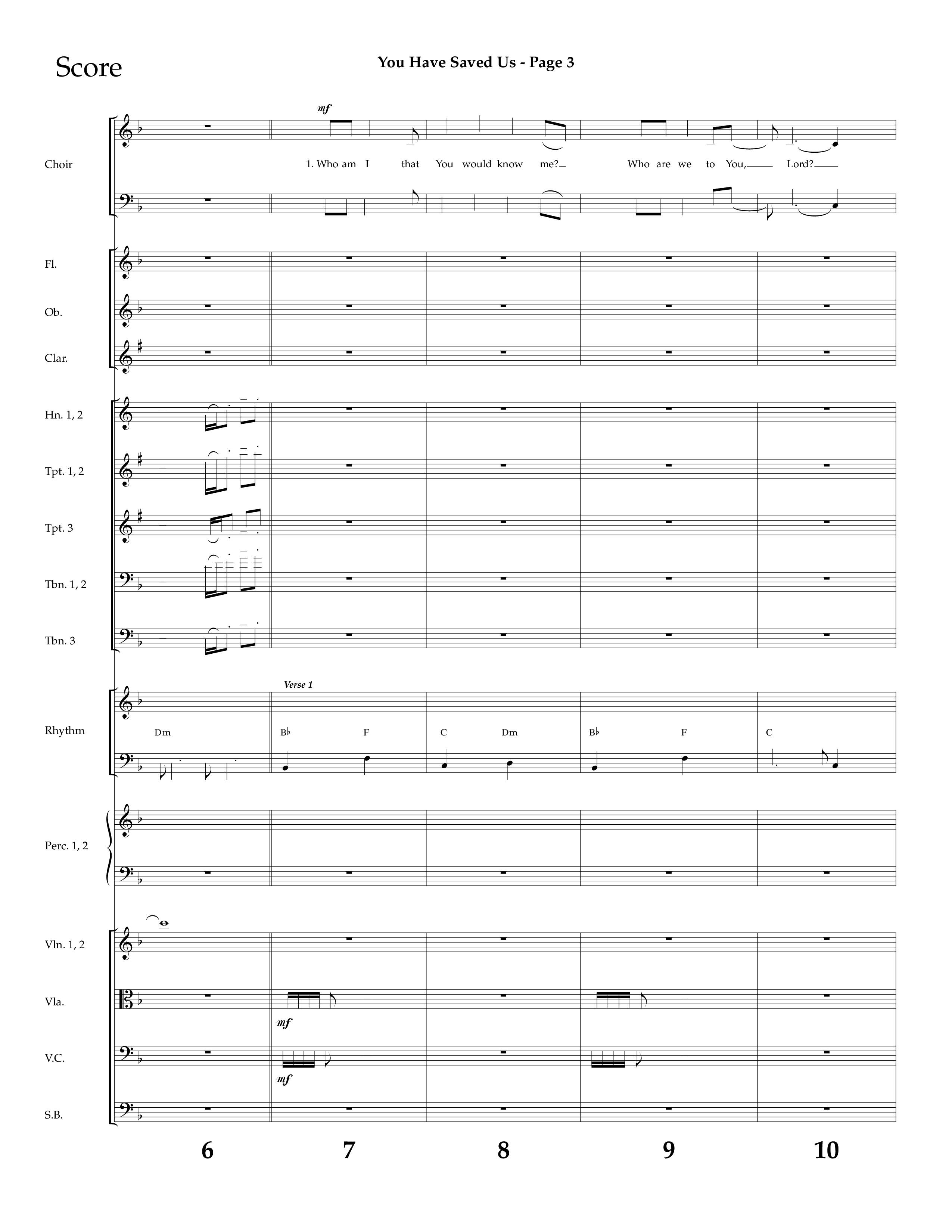 You Have Saved Us (Choral Anthem SATB) Conductor's Score (Lifeway Choral / Arr. Dave Williamson)