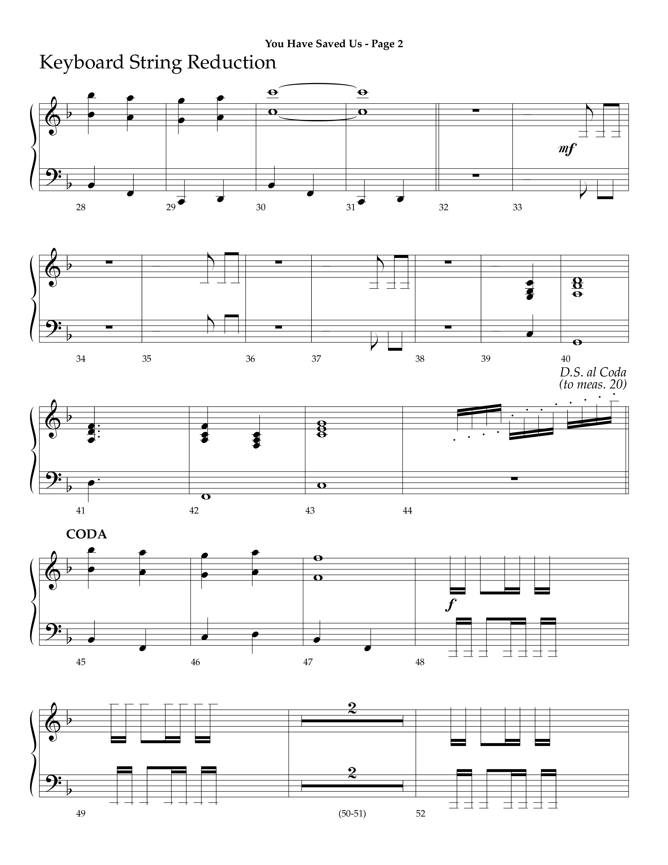 You Have Saved Us (Choral Anthem SATB) String Reduction (Lifeway Choral / Arr. Dave Williamson)