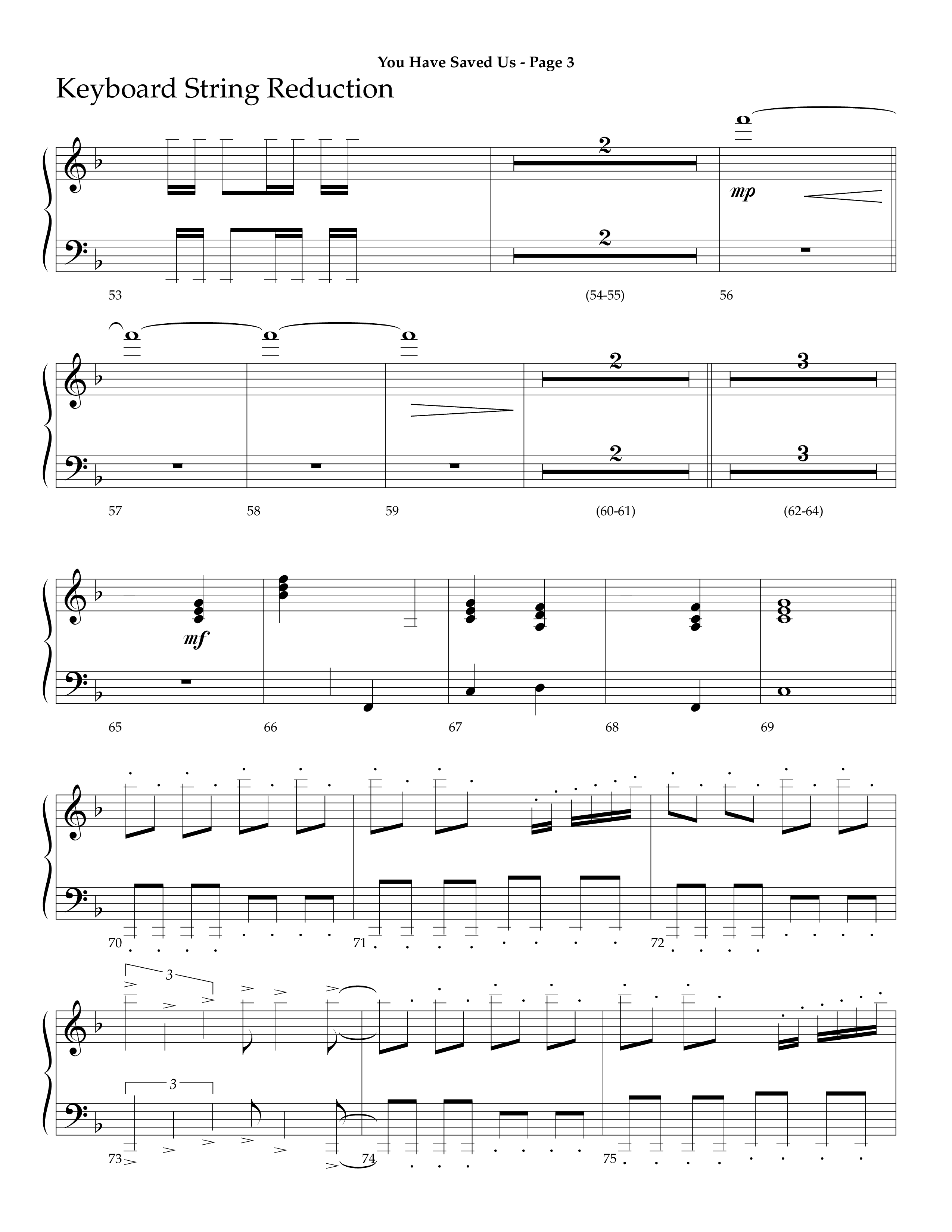 You Have Saved Us (Choral Anthem SATB) String Reduction (Lifeway Choral / Arr. Dave Williamson)