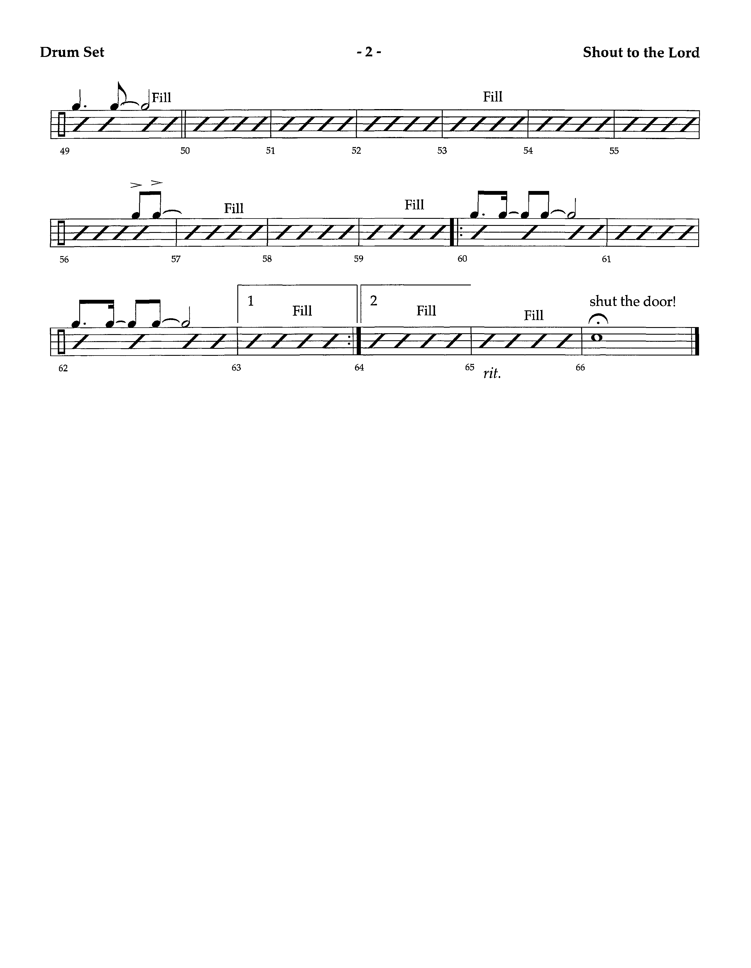 Shout To The Lord (Instrumental) Drum Set (Lifeway Worship / Arr. Richard Kingsmore)