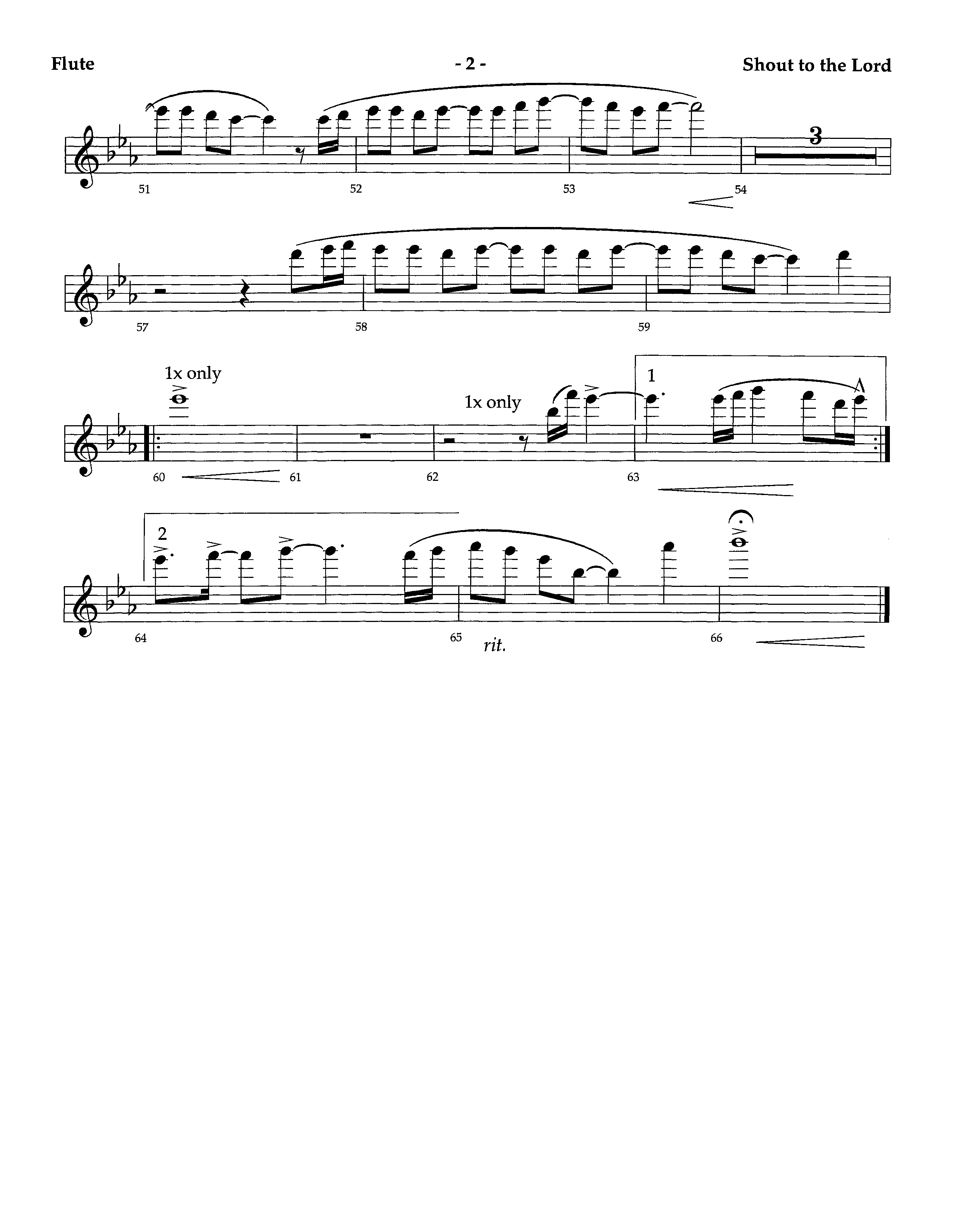 Shout To The Lord (Instrumental) Flute (Lifeway Worship / Arr. Richard Kingsmore)