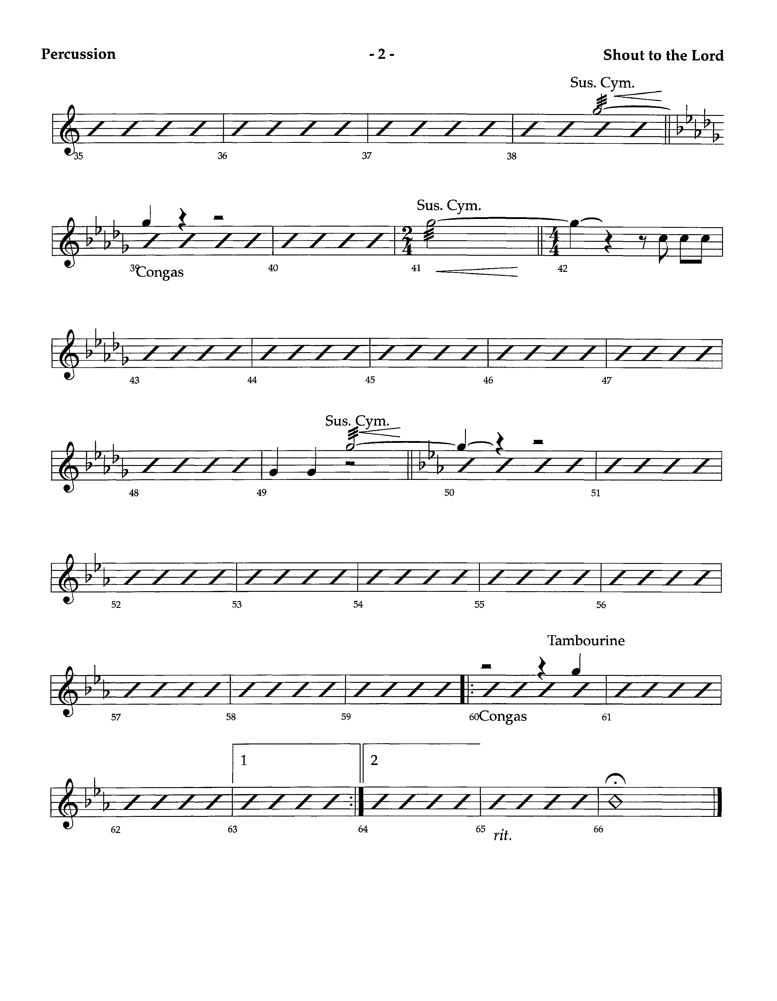 Shout To The Lord (Instrumental) Percussion (Lifeway Worship / Arr. Richard Kingsmore)