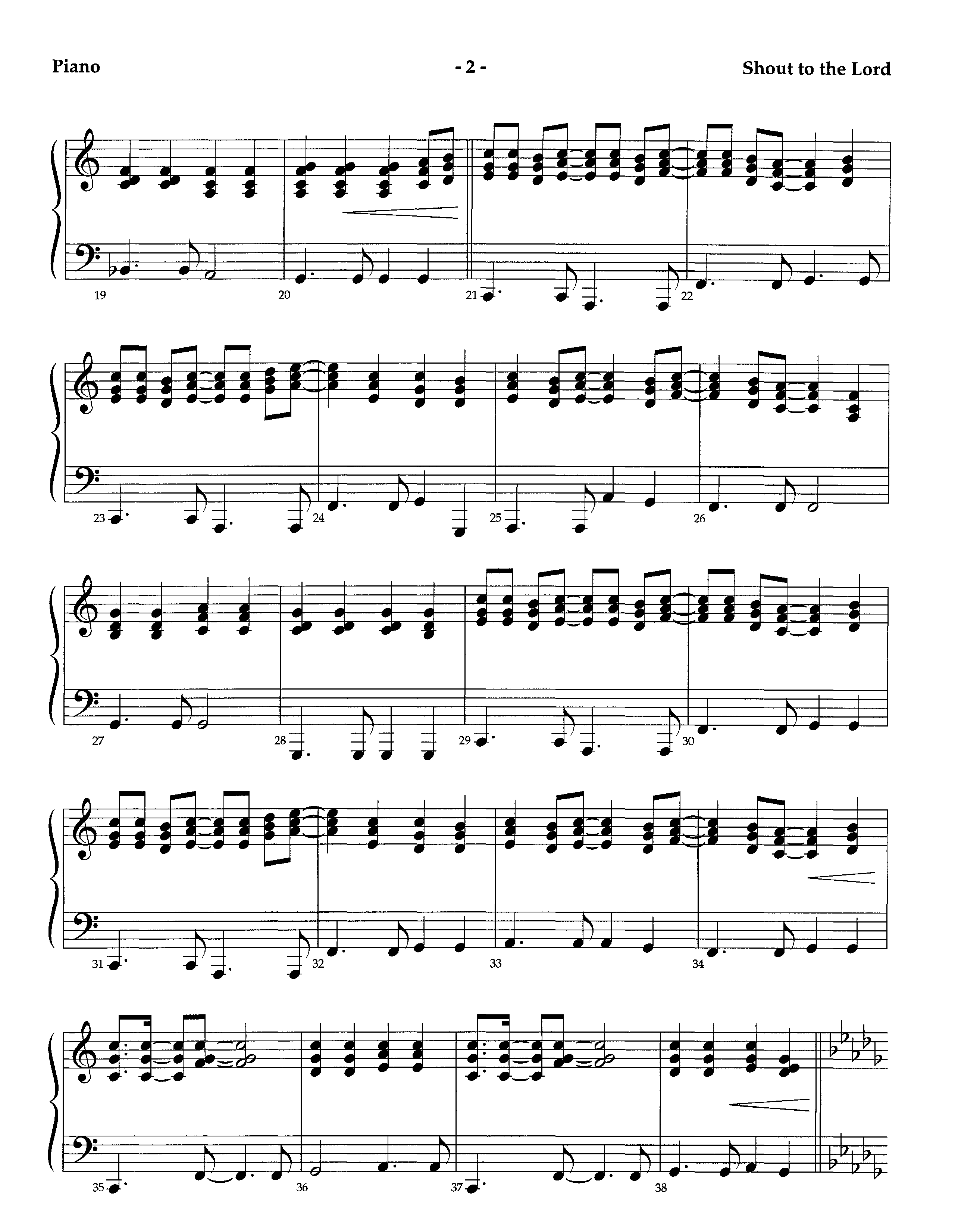 Shout To The Lord (Instrumental) Piano Sheet (Lifeway Worship / Arr. Richard Kingsmore)