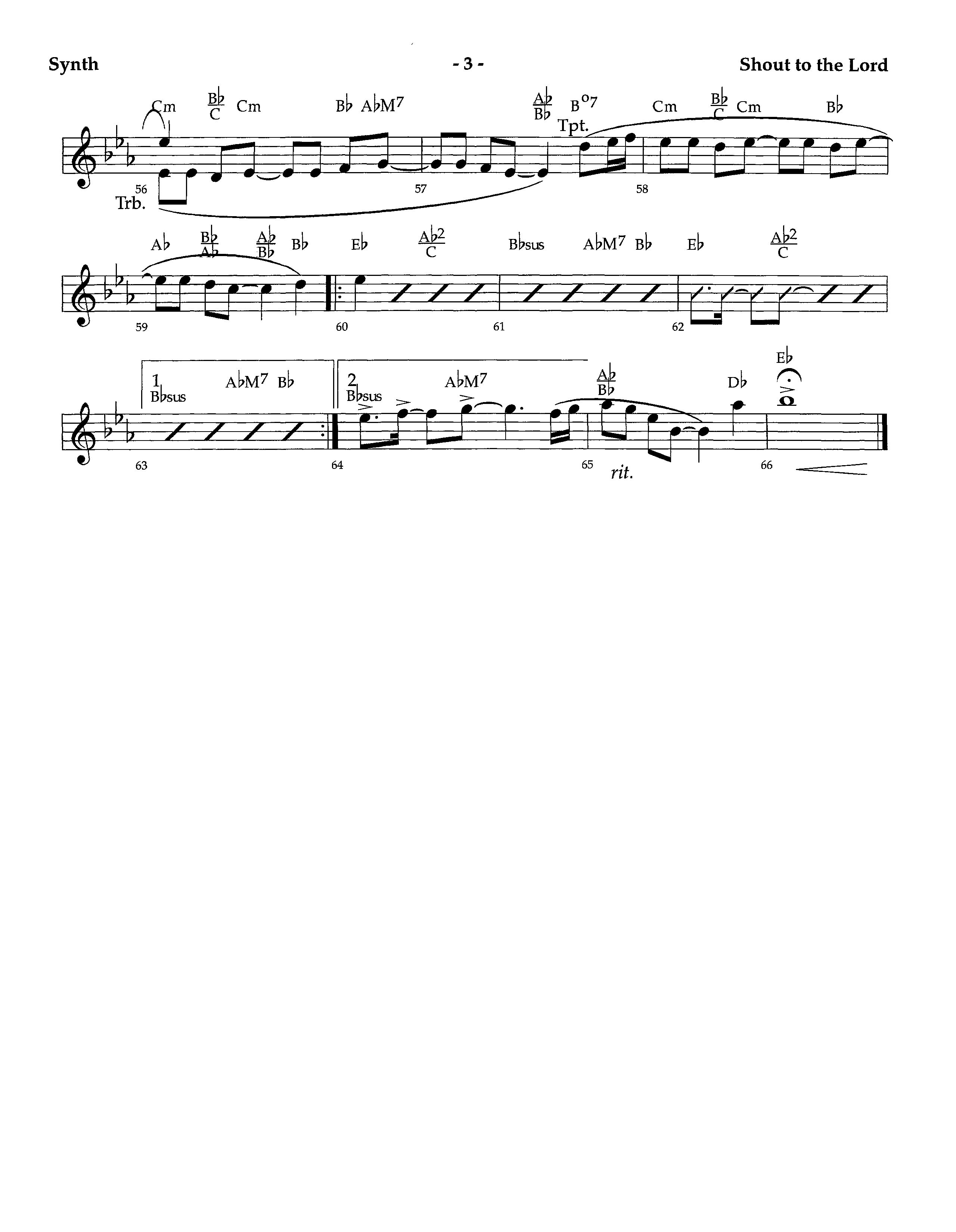 Shout To The Lord (Instrumental) Synth (Lifeway Worship / Arr. Richard Kingsmore)