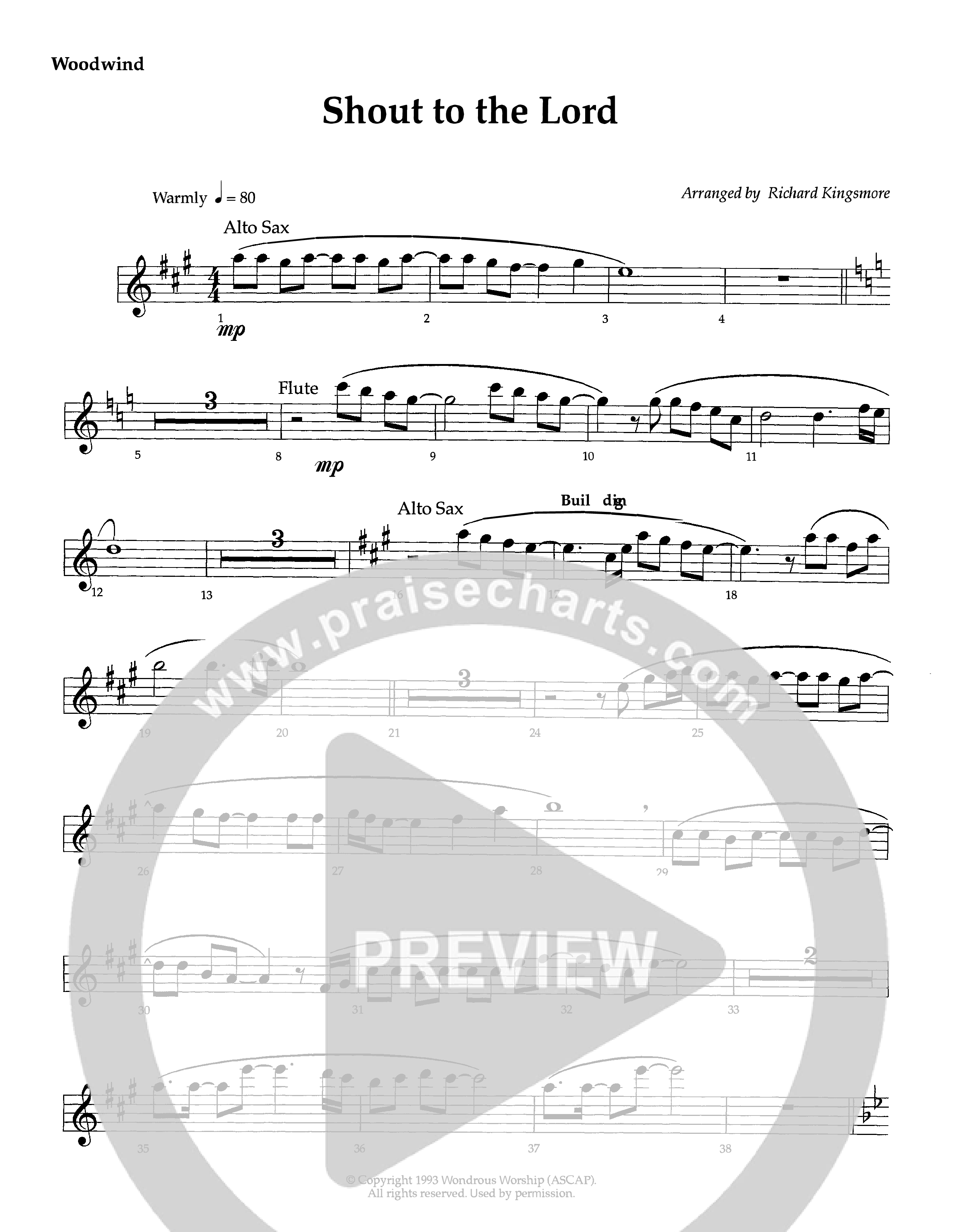 Shout To The Lord (Instrumental) Winds (Lifeway Worship / Arr. Richard Kingsmore)