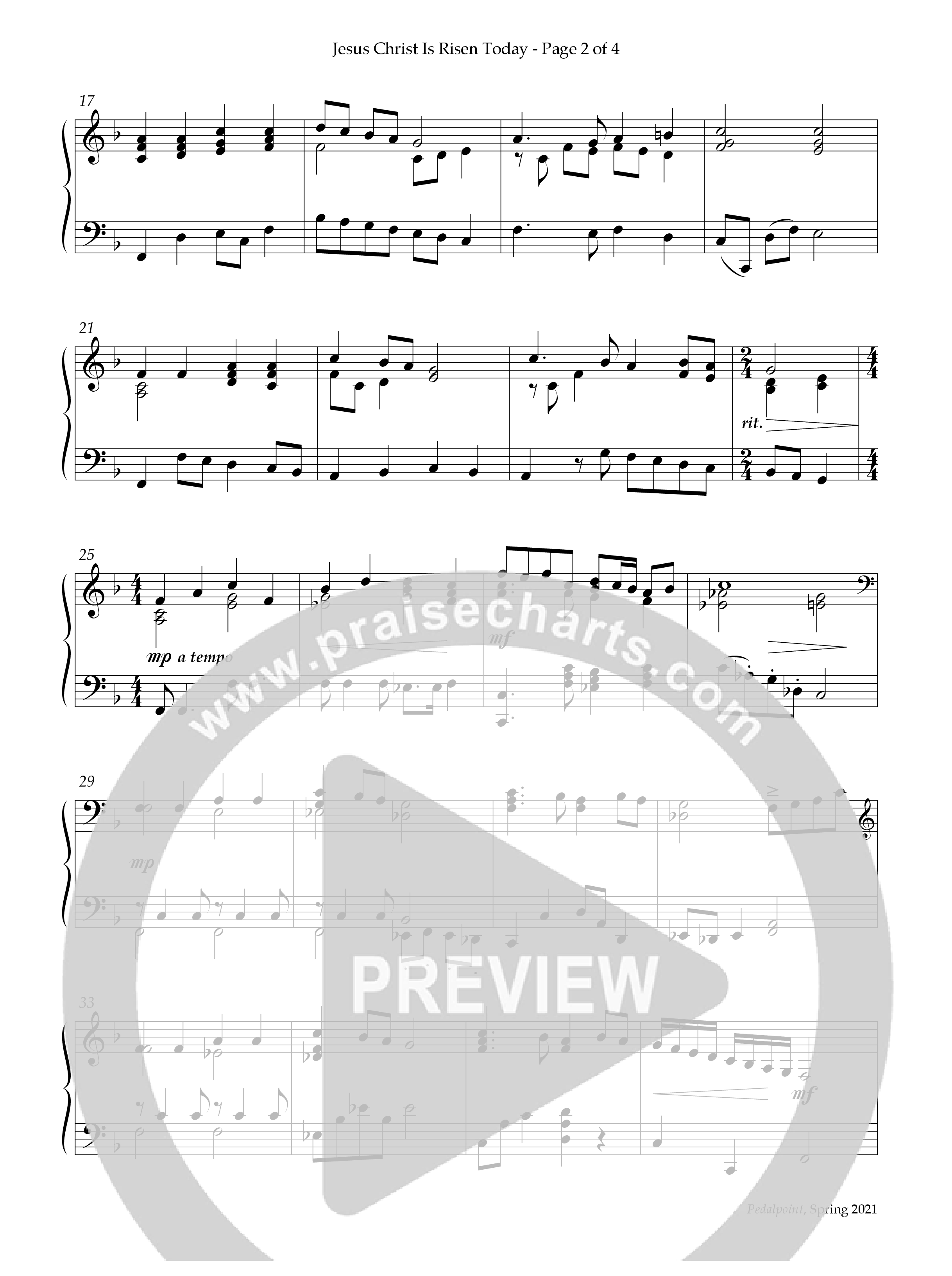 Jesus Christ Is Risen Today (Instrumental) Piano Solo (Lifeway Worship / Arr. Jeffery Bennett)