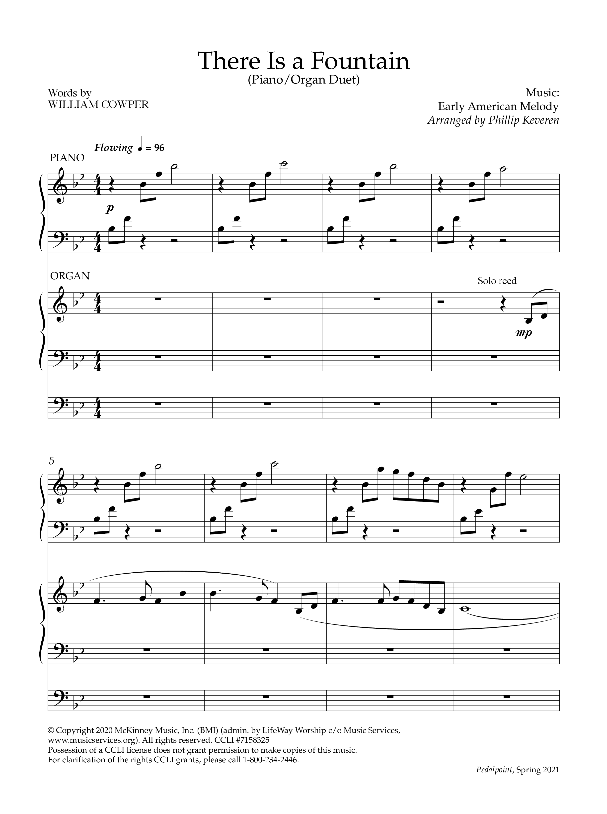 There Is A Fountain (Instrumental) Piano-Organ (Lifeway Worship / Arr. Phillip Keveren)