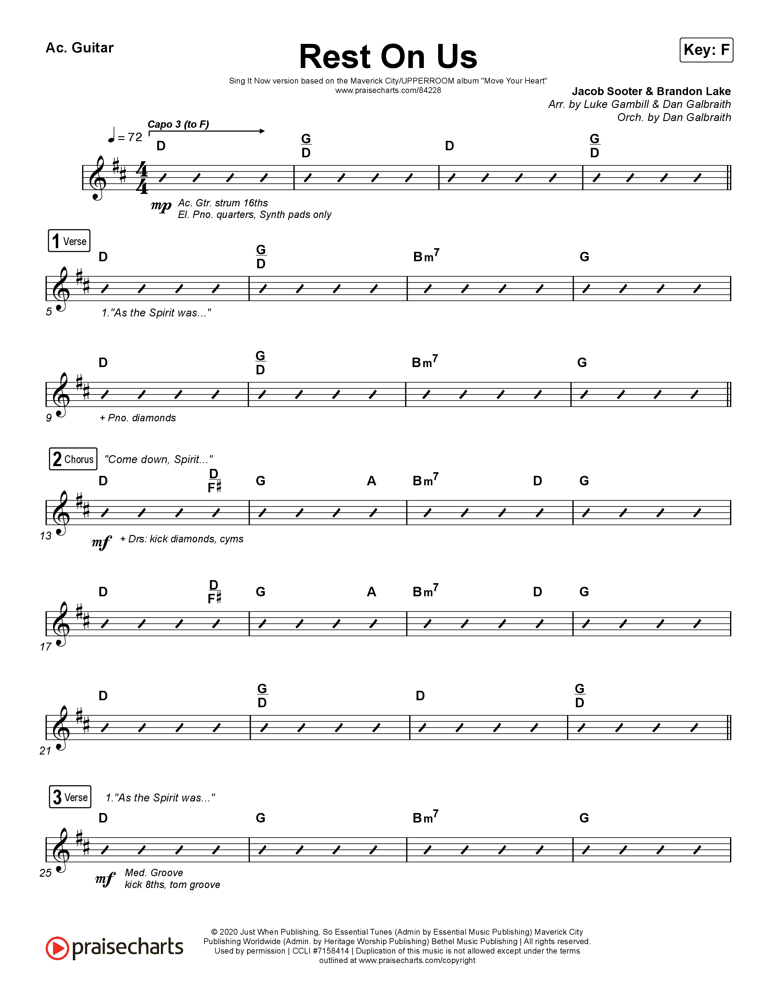 Rest On Us (Sing It Now) Acoustic Guitar (Maverick City Music / UPPERROOM / Brandon Lake / Eniola Abioye / Arr. Luke Gambill)