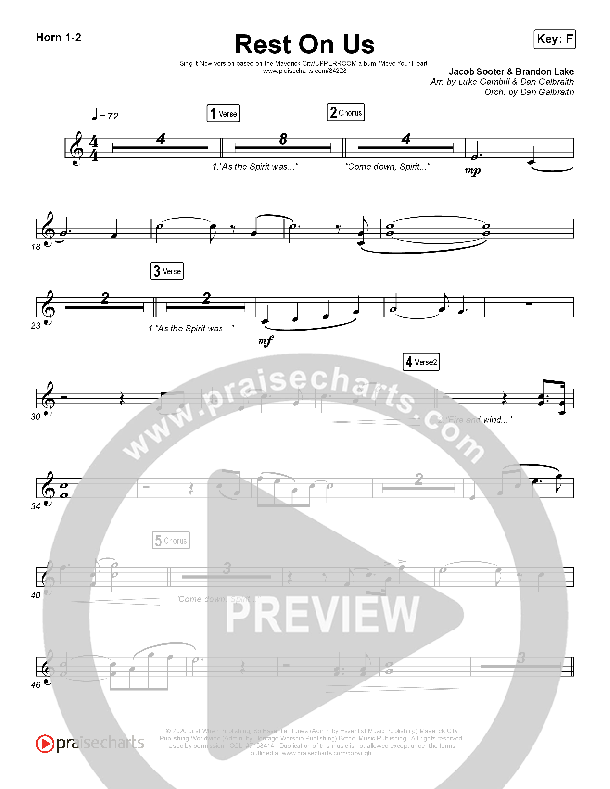 Rest On Us (Sing It Now) Brass Pack (Maverick City Music / UPPERROOM / Brandon Lake / Eniola Abioye / Arr. Luke Gambill)