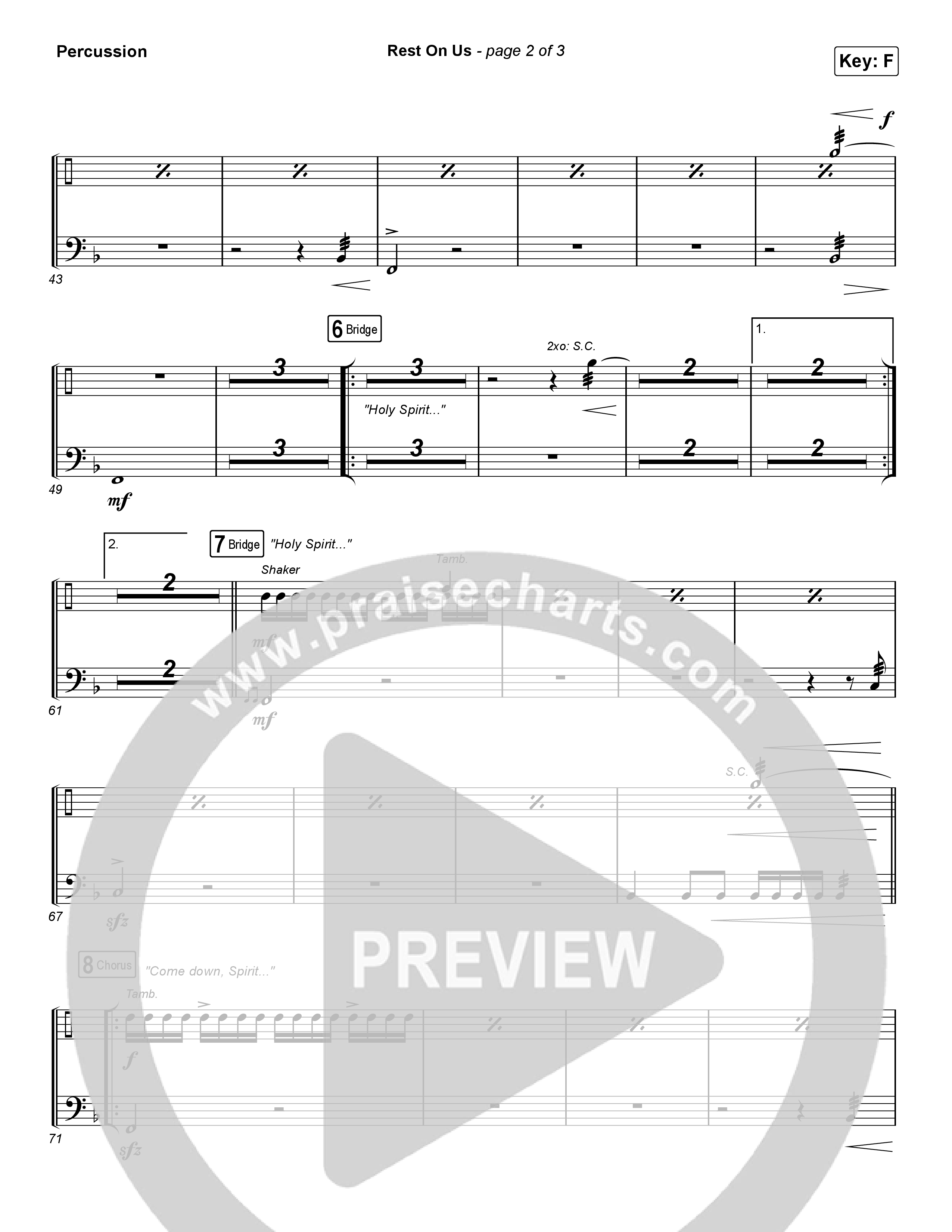 Rest On Us (Sing It Now) Percussion (Maverick City Music / UPPERROOM / Brandon Lake / Eniola Abioye / Arr. Luke Gambill)