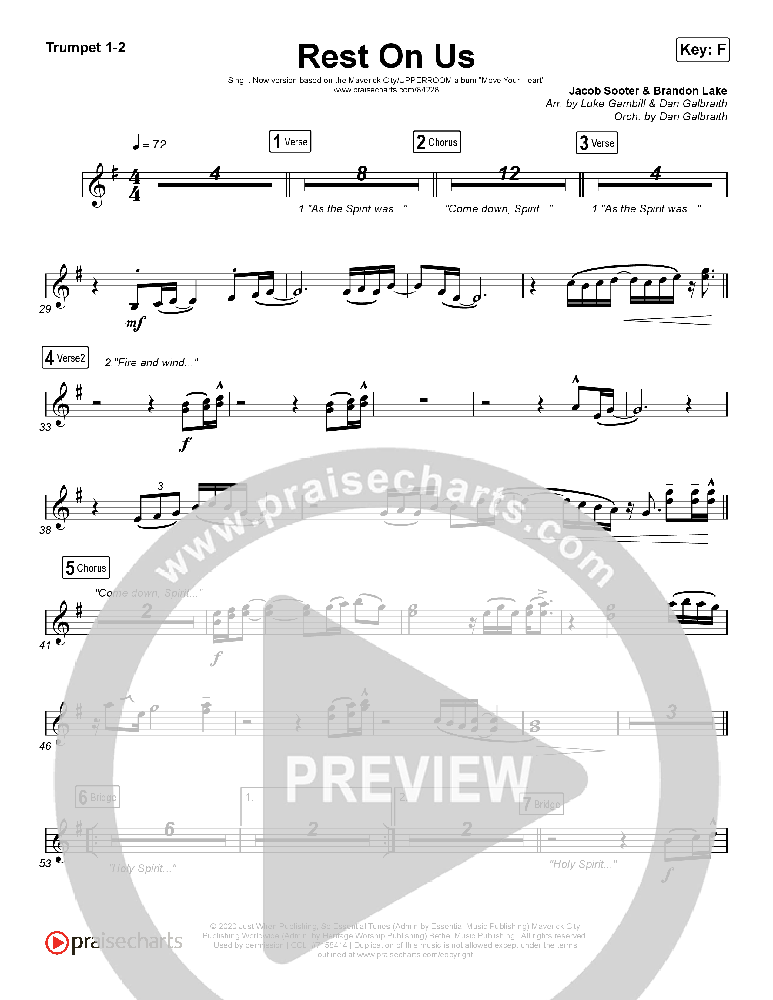 Rest On Us (Sing It Now) Brass Pack (Maverick City Music / UPPERROOM / Brandon Lake / Eniola Abioye / Arr. Luke Gambill)