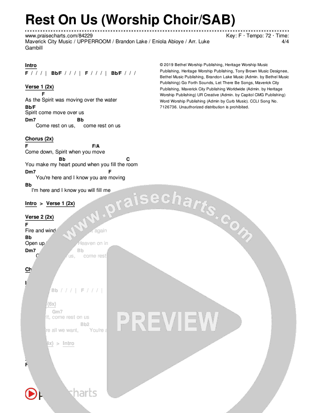 Rest On Us (Worship Choir/SAB) Chords & Lyrics (Maverick City Music / UPPERROOM / Brandon Lake / Eniola Abioye / Arr. Luke Gambill)
