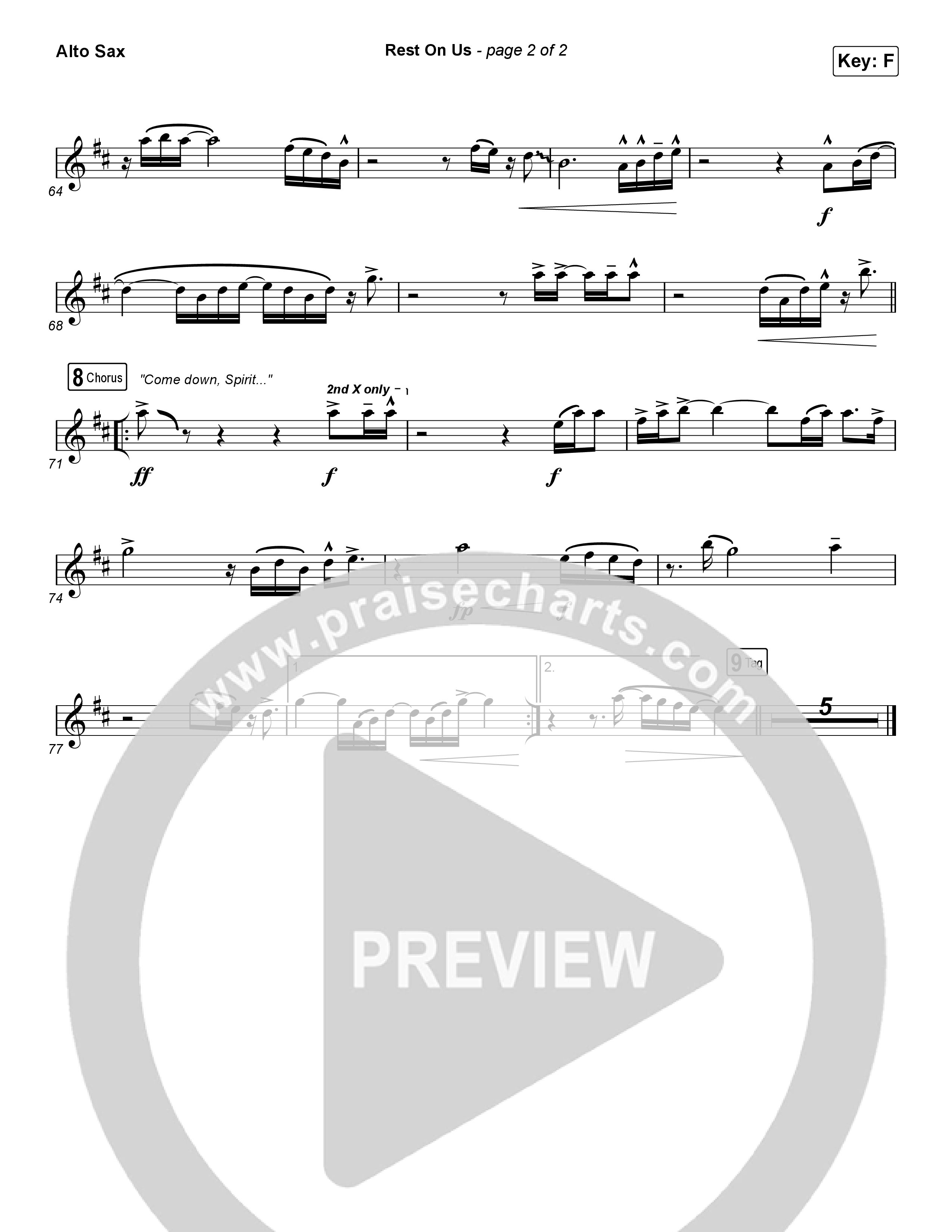 Rest On Us (Worship Choir/SAB) Alto Sax (Maverick City Music / UPPERROOM / Brandon Lake / Eniola Abioye / Arr. Luke Gambill)