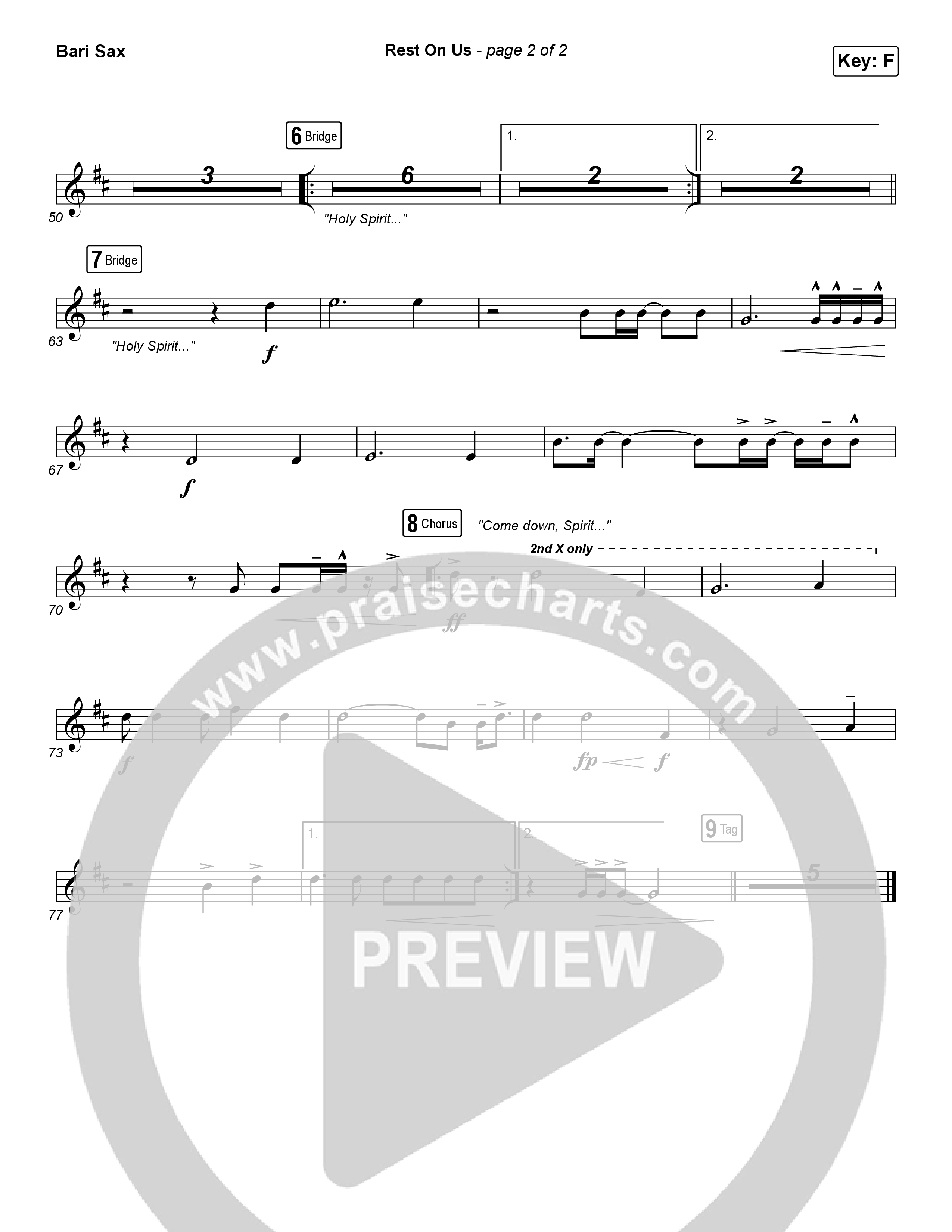 Rest On Us (Worship Choir/SAB) Bari Sax (Maverick City Music / UPPERROOM / Brandon Lake / Eniola Abioye / Arr. Luke Gambill)