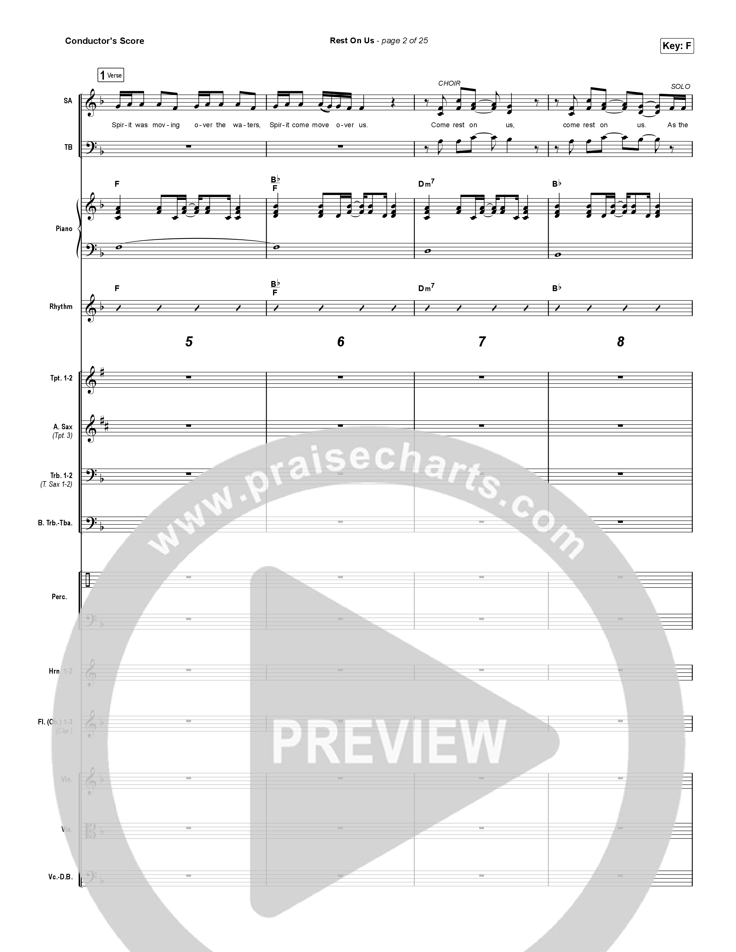 Rest On Us (Worship Choir/SAB) Conductor's Score (Maverick City Music / UPPERROOM / Brandon Lake / Eniola Abioye / Arr. Luke Gambill)
