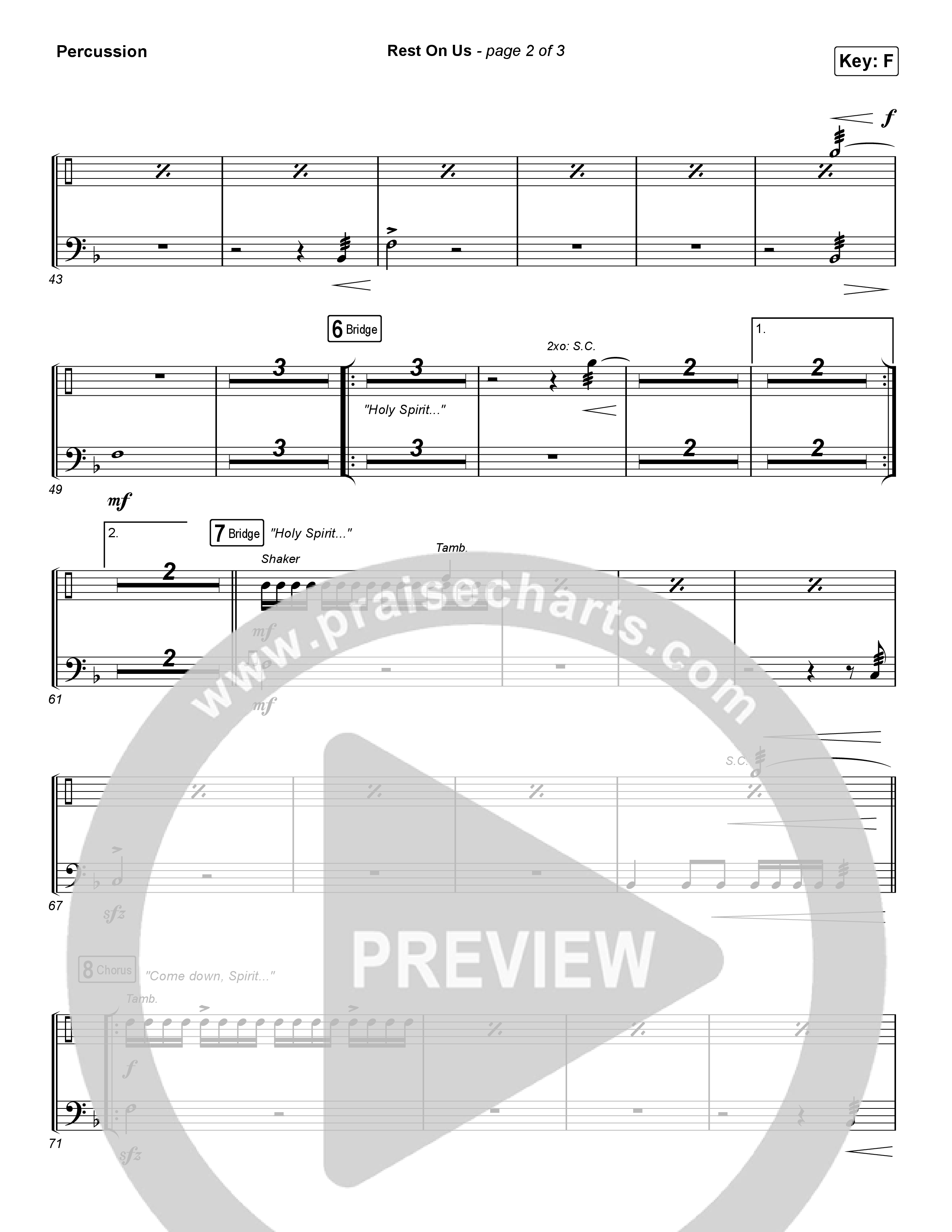 Rest On Us (Worship Choir/SAB) Percussion (Maverick City Music / UPPERROOM / Brandon Lake / Eniola Abioye / Arr. Luke Gambill)