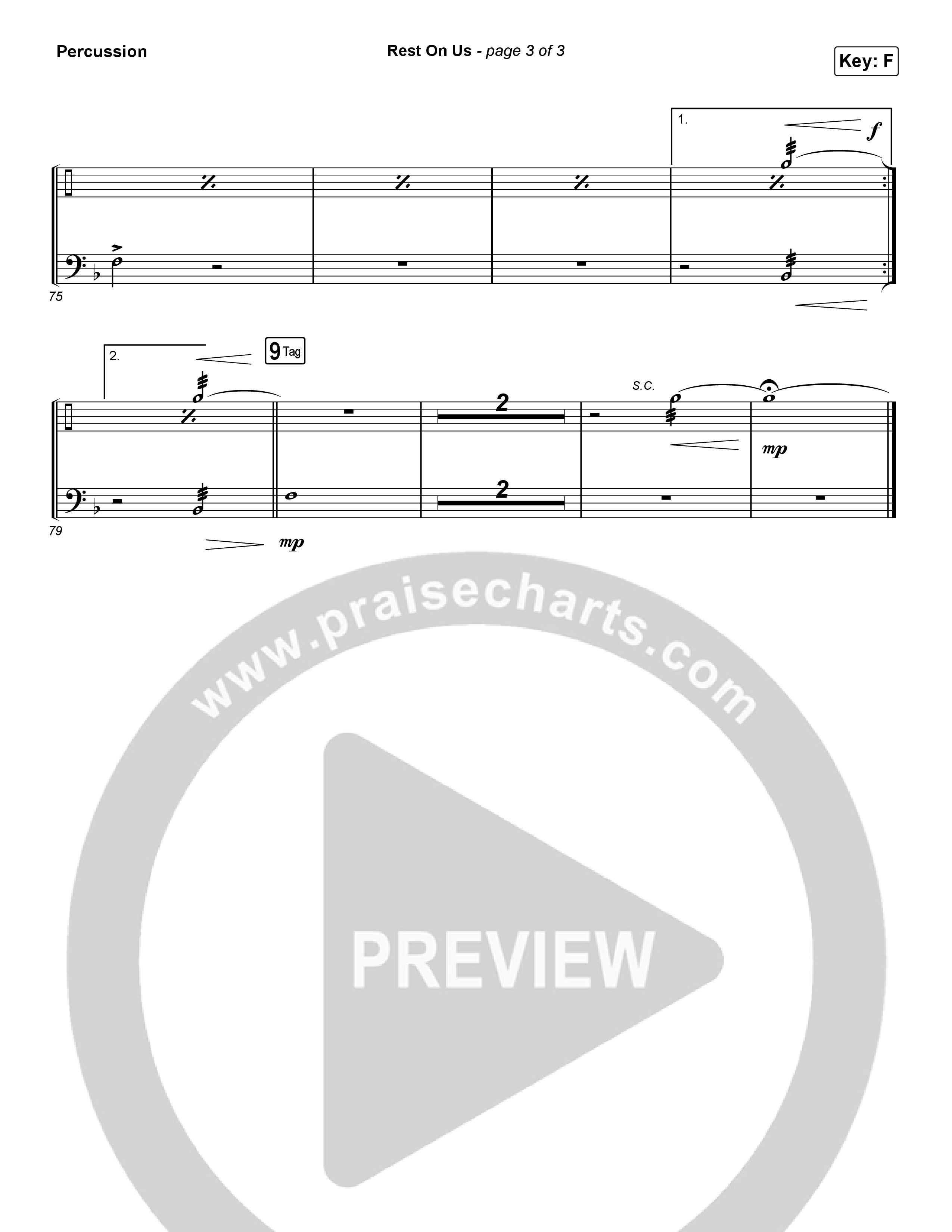 Rest On Us (Worship Choir/SAB) Percussion (Maverick City Music / UPPERROOM / Brandon Lake / Eniola Abioye / Arr. Luke Gambill)