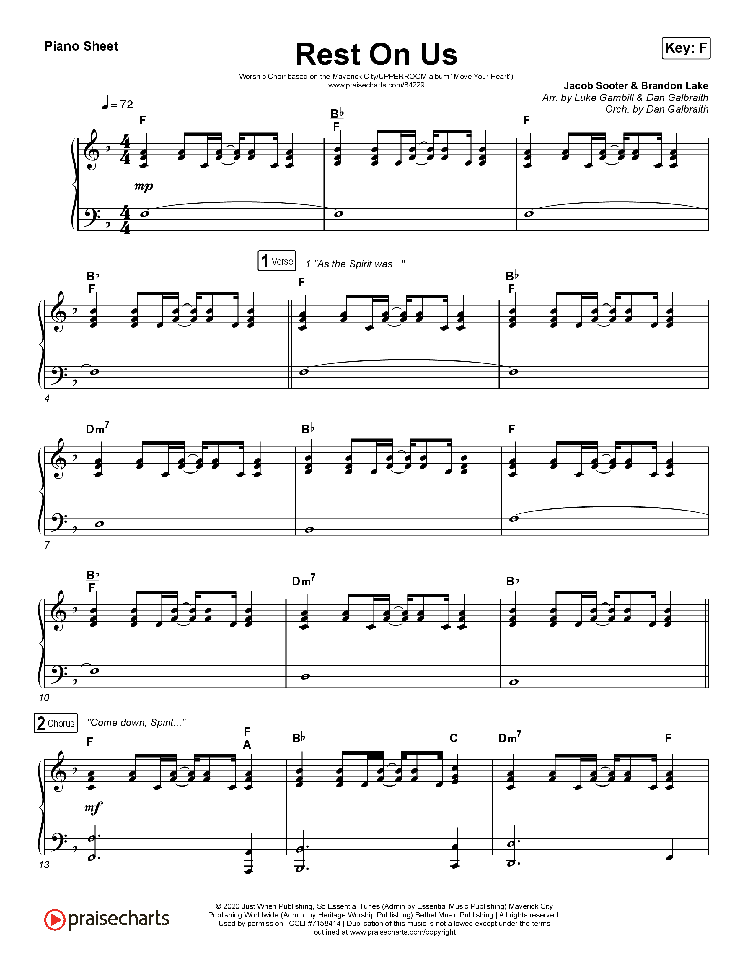 Rest On Us (Worship Choir/SAB) Piano Sheet (Maverick City Music / UPPERROOM / Brandon Lake / Eniola Abioye / Arr. Luke Gambill)