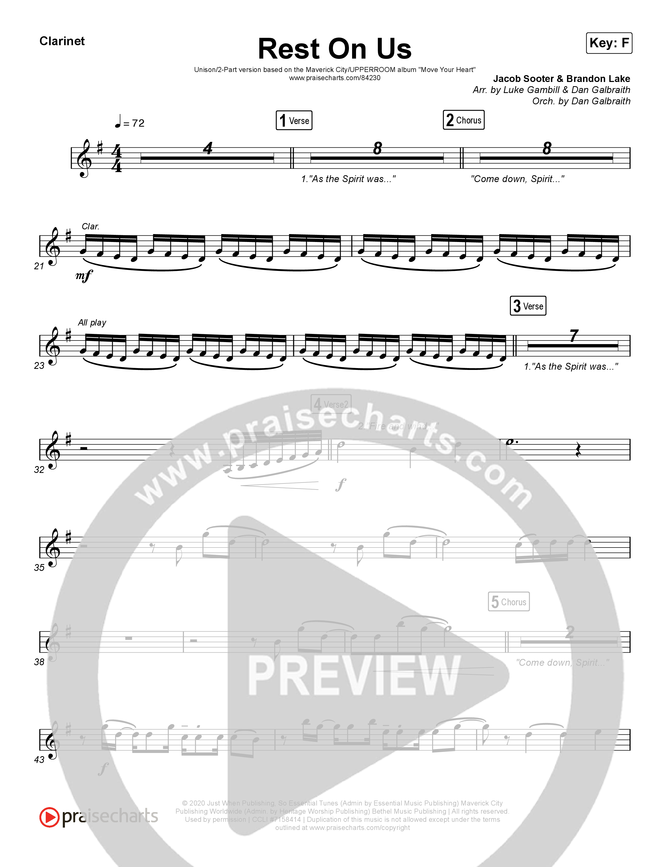 Rest On Us (Unison/2-Part) Wind Pack (Maverick City Music / UPPERROOM / Brandon Lake / Eniola Abioye / Arr. Luke Gambill)