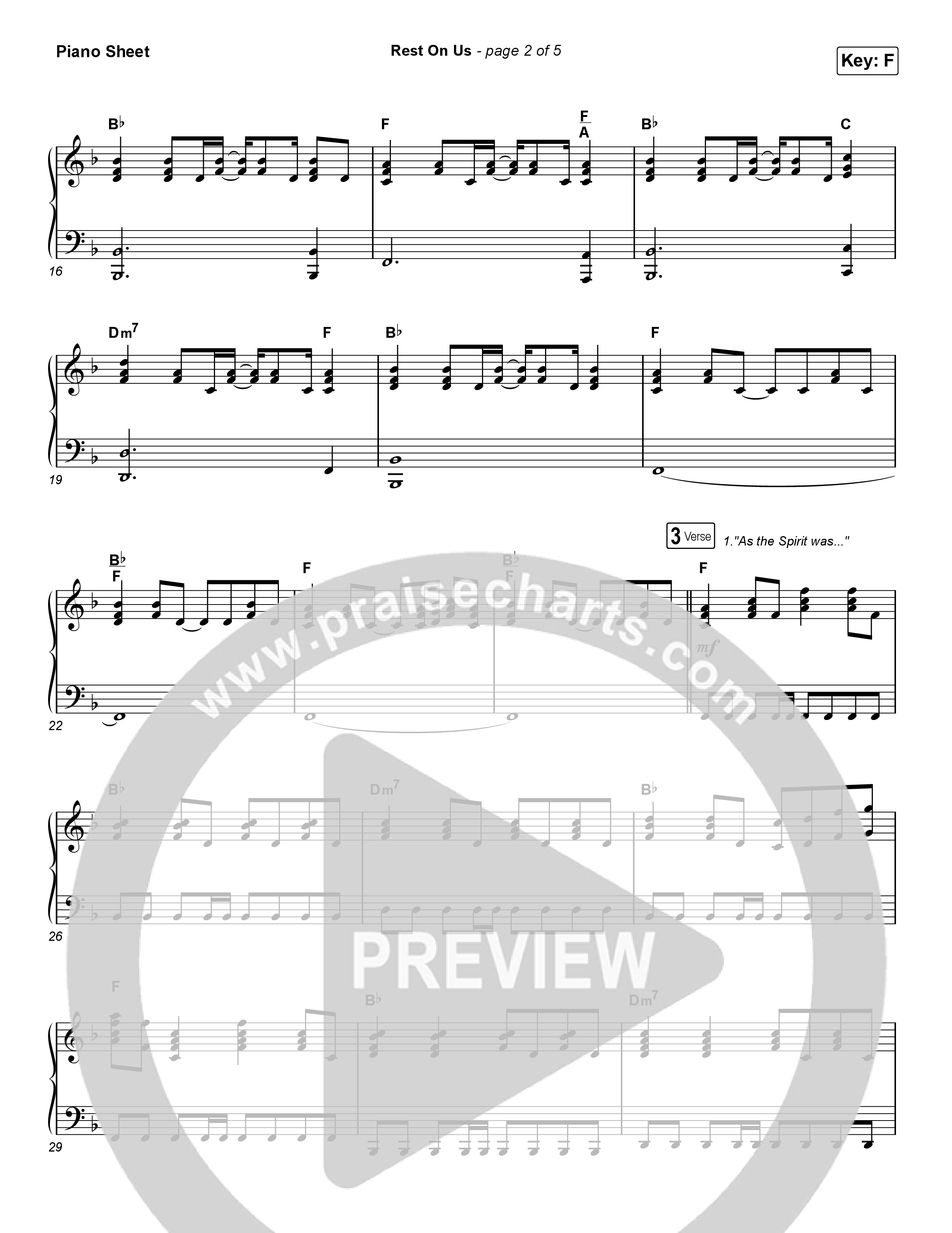 Rest On Us (Unison/2-Part) Piano Sheet (Maverick City Music / UPPERROOM / Brandon Lake / Eniola Abioye / Arr. Luke Gambill)