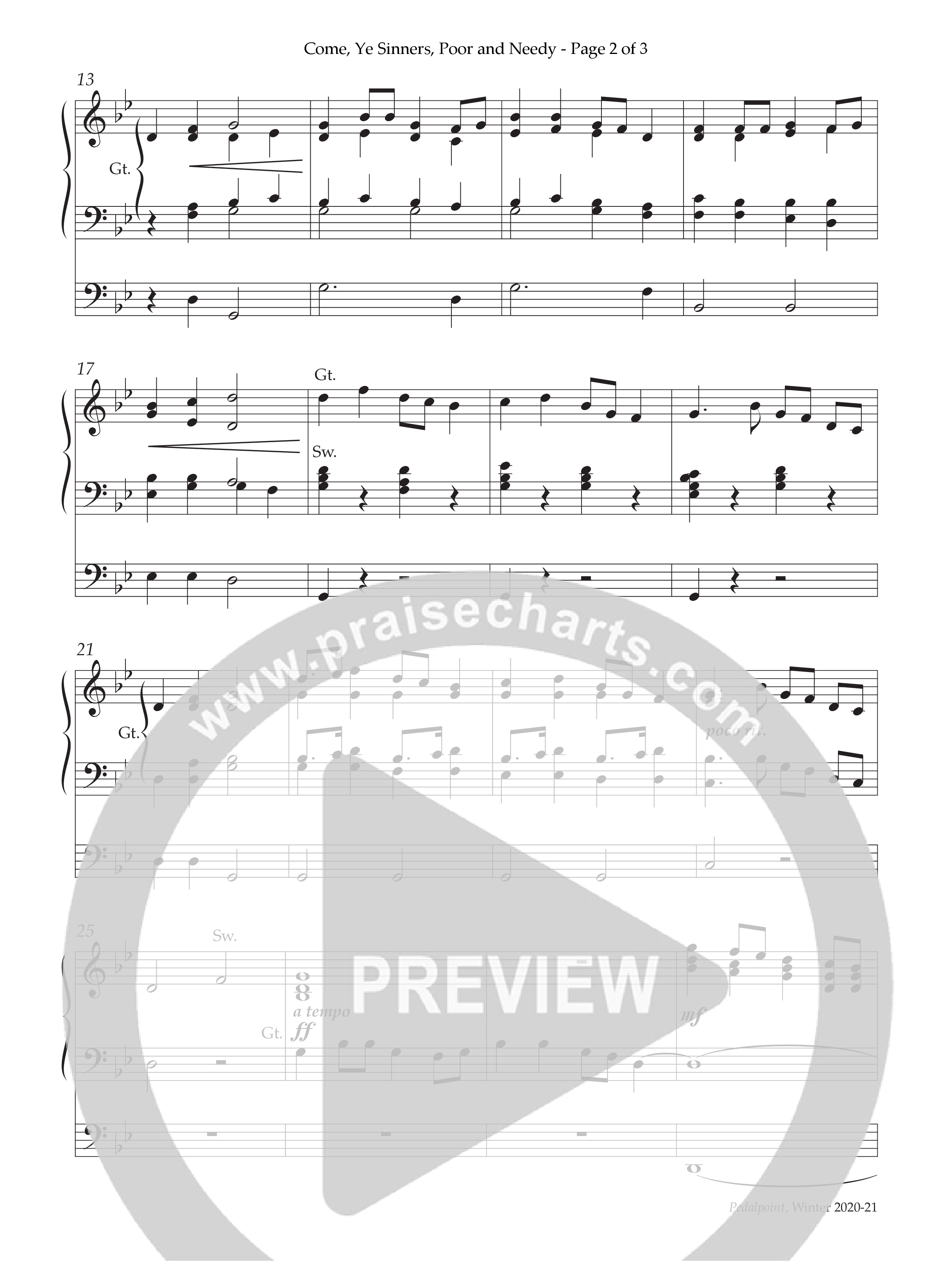 Come Ye Sinners Poor And Needy (Instrumental) Organ (Lifeway Worship / Arr. Gayden C. Sikes)