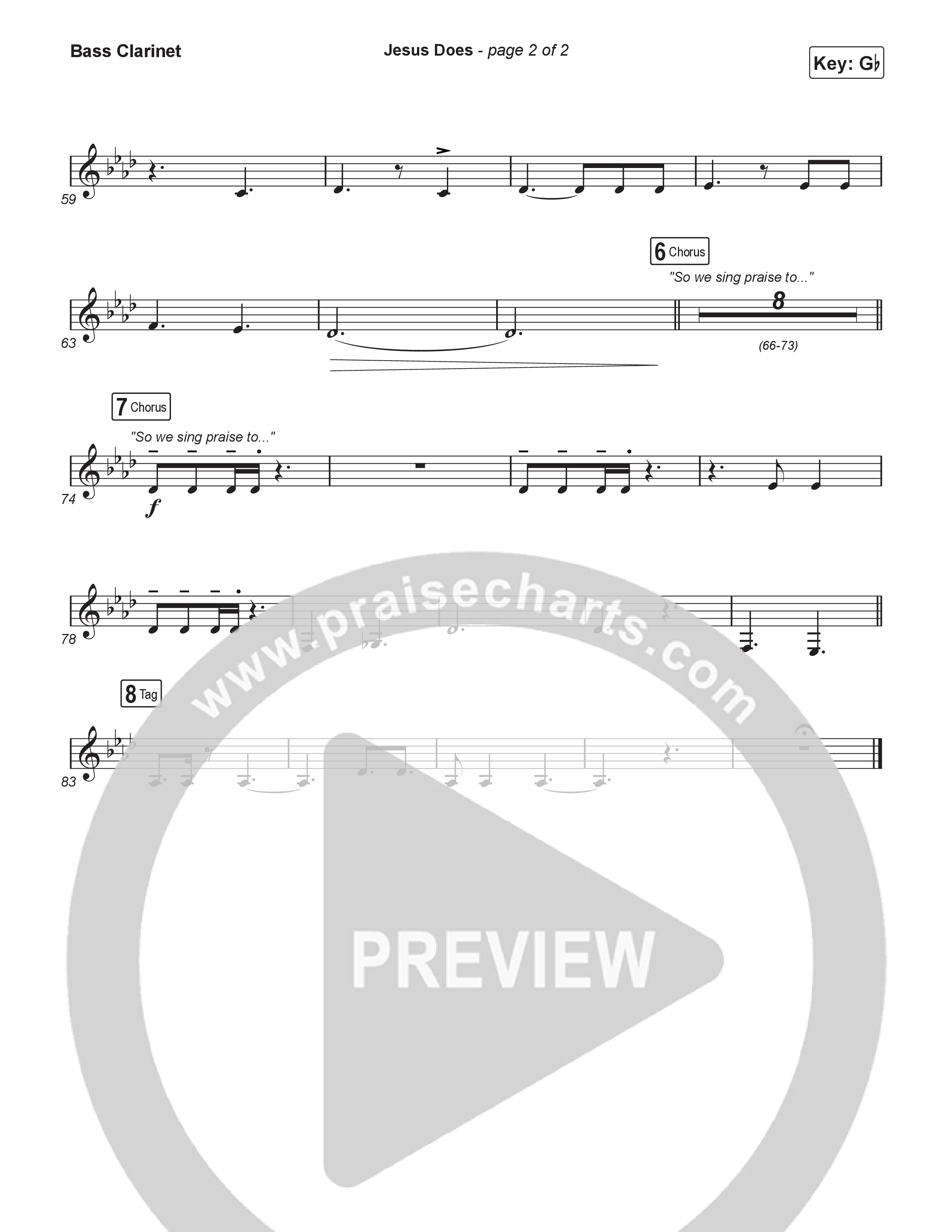 Jesus Does (Choral Anthem SATB) Bass Clarinet (We The Kingdom / Arr. Luke Gambill)