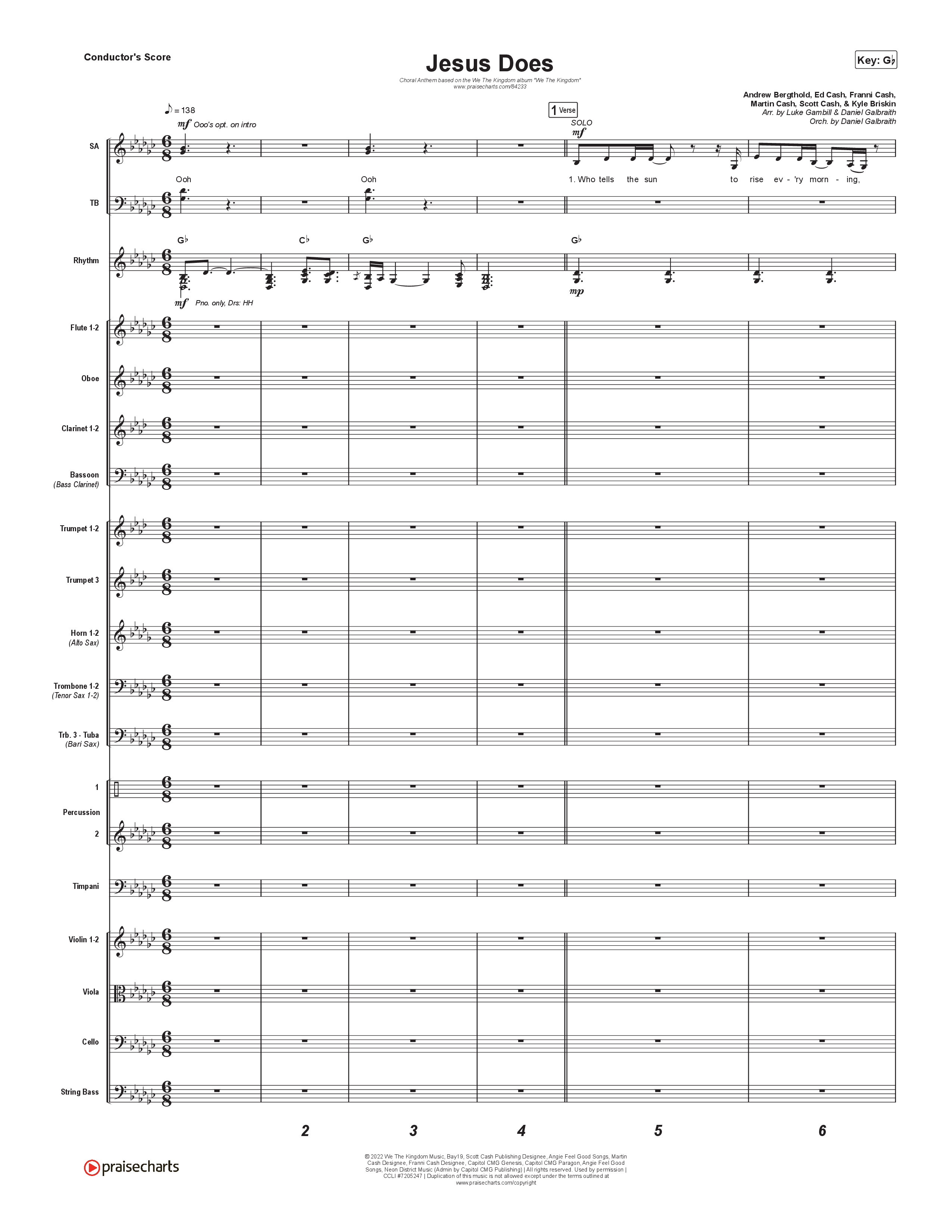 Jesus Does (Choral Anthem SATB) Orchestration (We The Kingdom / Arr. Luke Gambill)