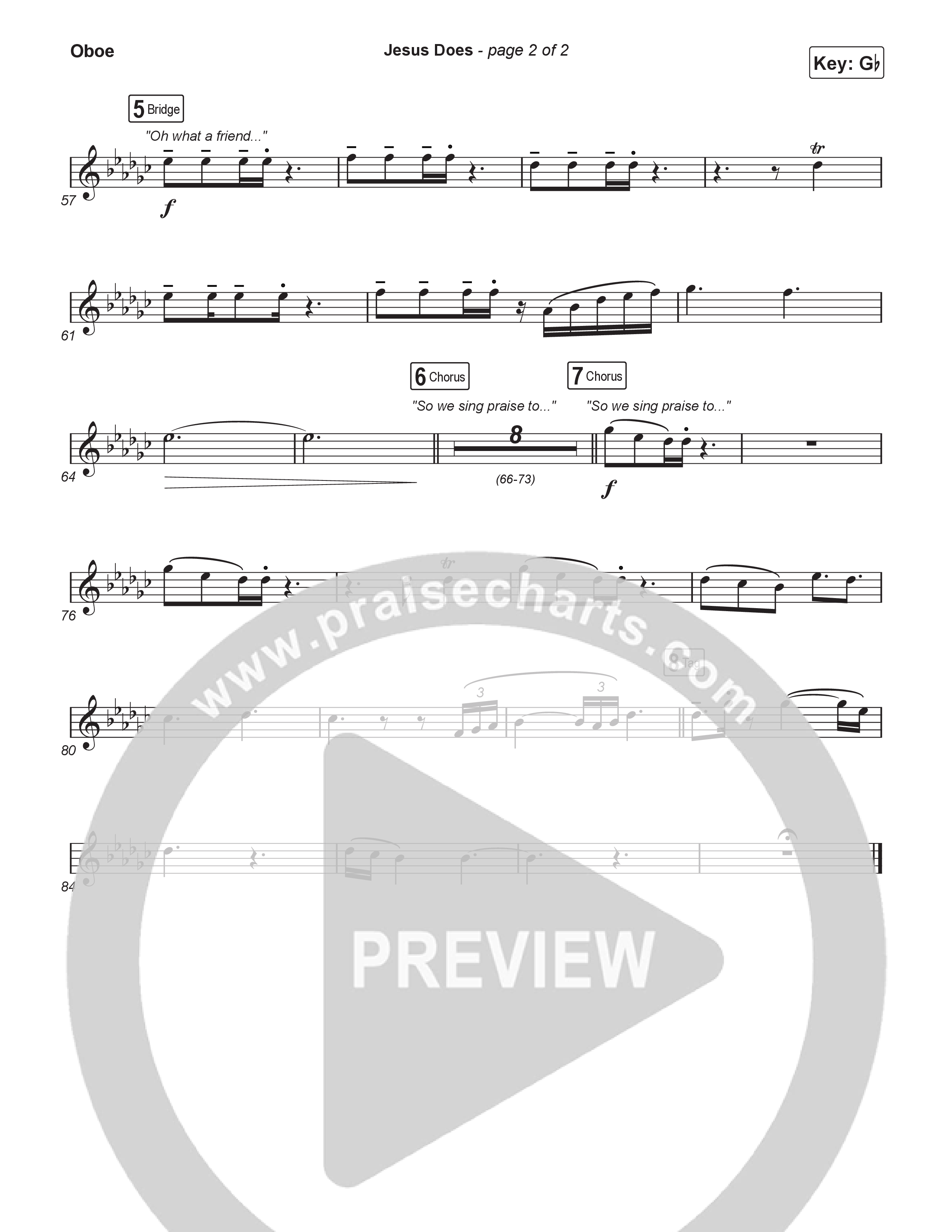 Jesus Does (Choral Anthem SATB) Oboe (We The Kingdom / Arr. Luke Gambill)